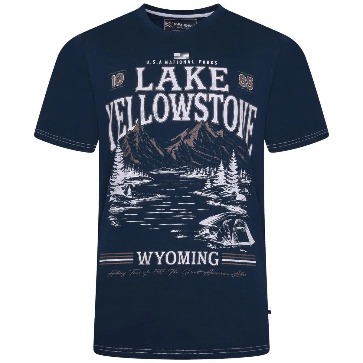 Duża męski t-shirt koszulka z nadrukiem Kam 5792 granatowa