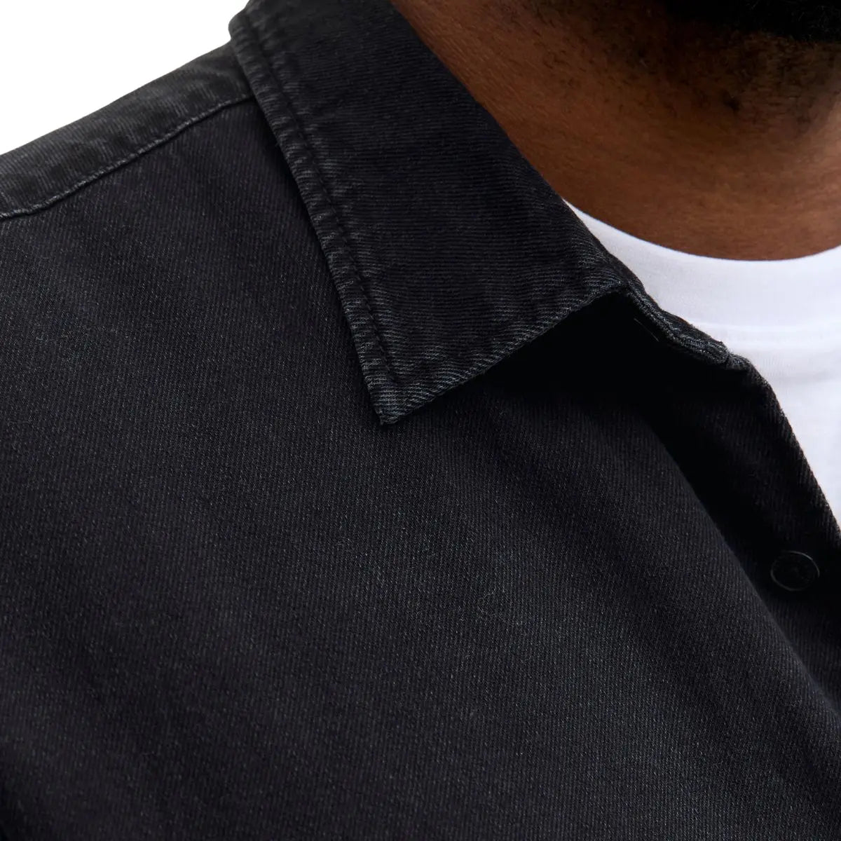 Duża koszula męska z długim rękawem jeansowa Jack &amp; Jones 12283674 czarna