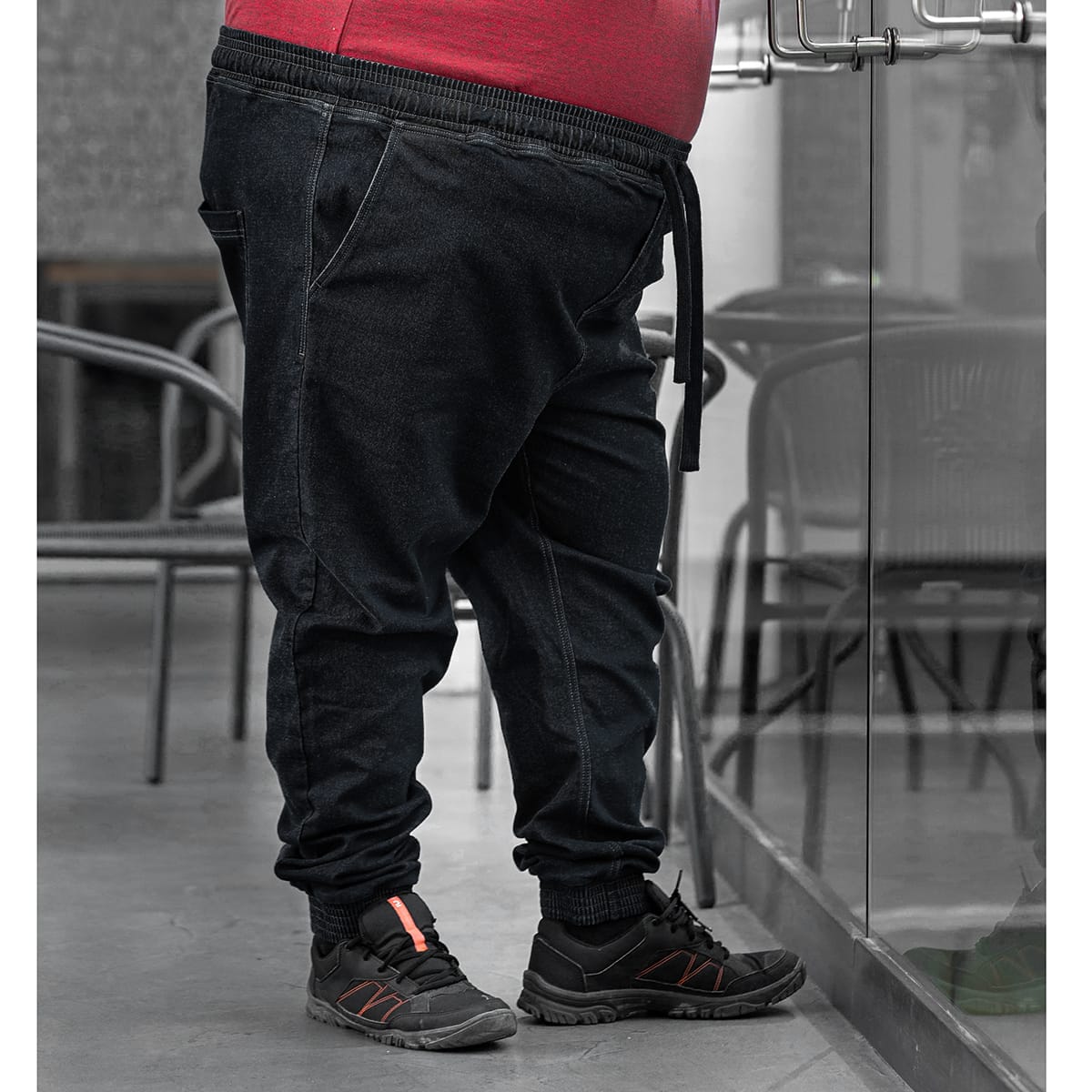 Duże spodnie jeansowe Joggery Viking czarne