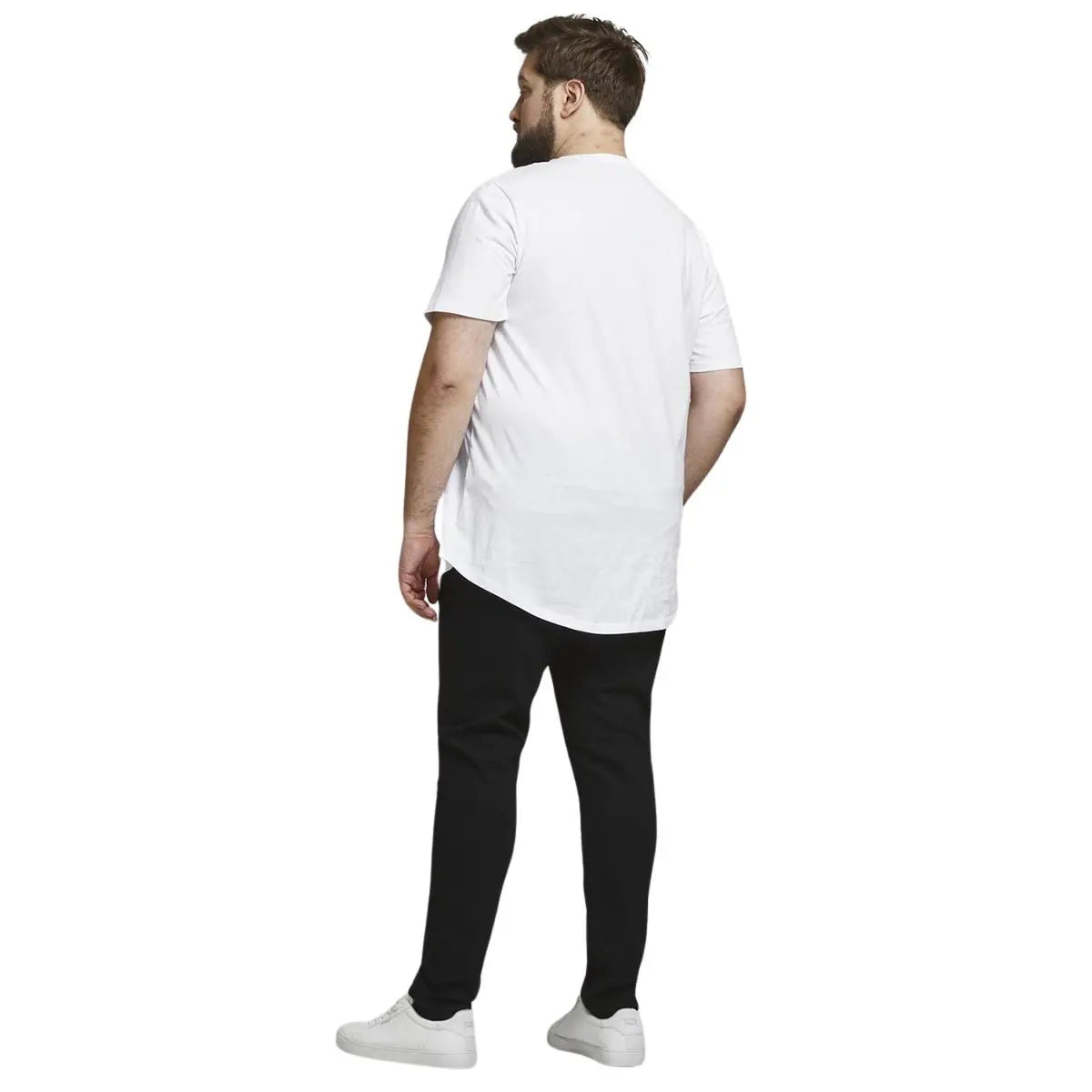 Velké pánské tričko s krátkým rukávem jednobarevné Jack &amp; Jones 12184933 bílá