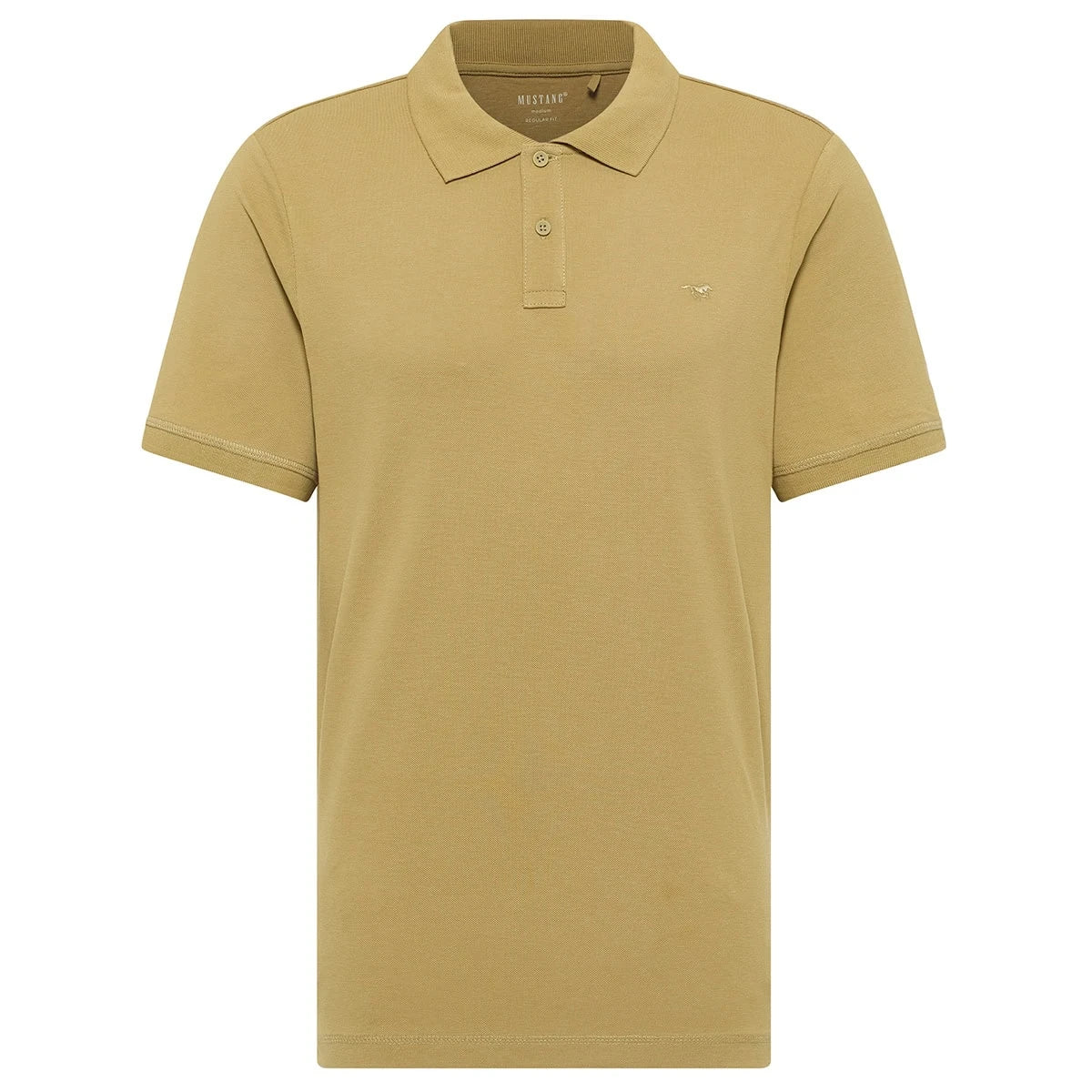 Duża męska koszulka polo gładka z kołnierzykiem Mustang 1016293-6292 khaki