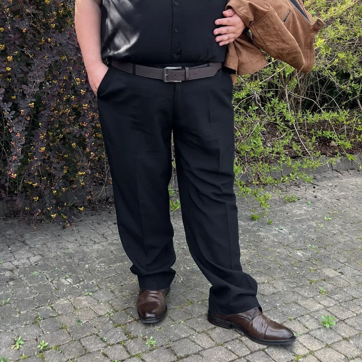 Velké pánské elegantní společenské kalhoty Duke D555 Max černé