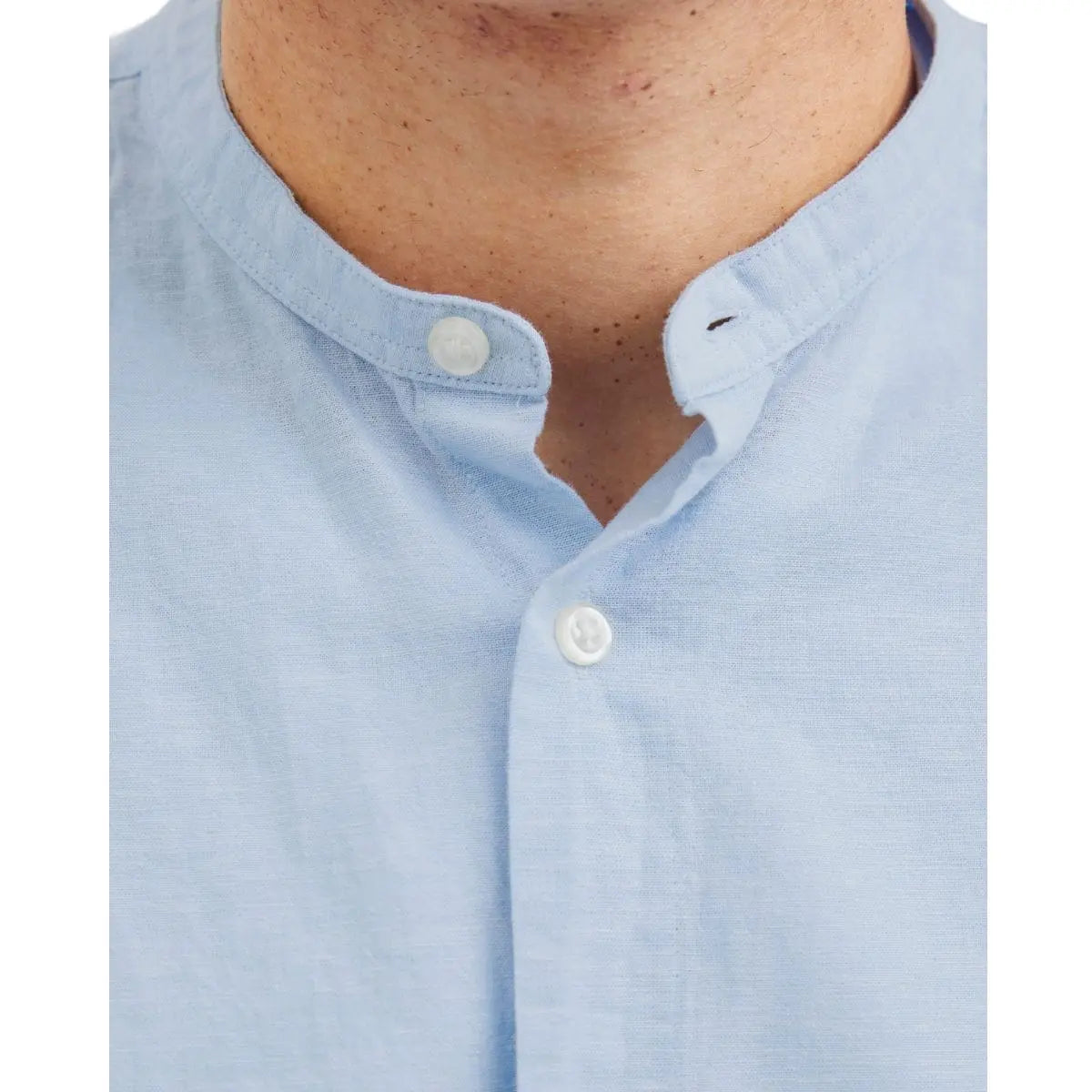 Duża męska koszula długi rękaw gładka lniana Jack &amp; Jones 12270008 błękitna