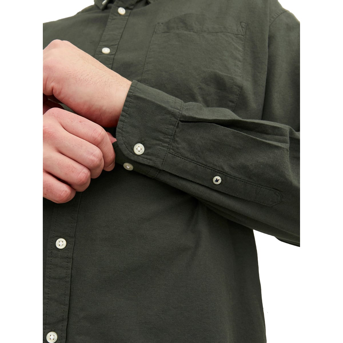 Duża koszula męska z długim rękawem gładka Jack &amp; Jones 12190444 khaki