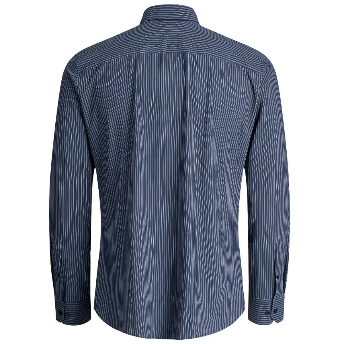 Velká elastická pánská košile s dlouhým rukávem svislé pruhy – Jack &amp; Jones 12283532 tmavě modrá