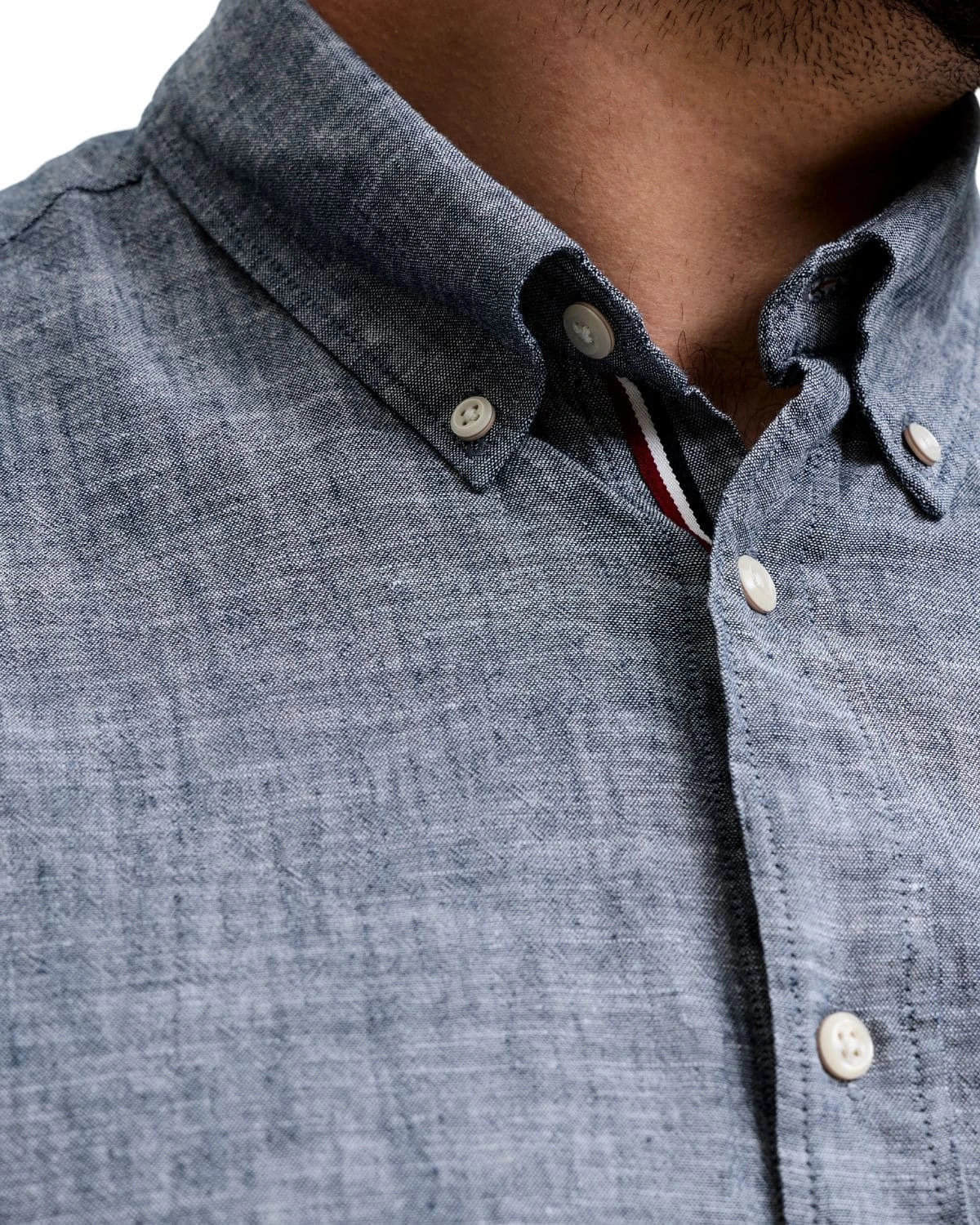 Duża męska koszula gładka z lnem krótki rękaw Jack &amp; Jones 12302364 ciemnoniebieska