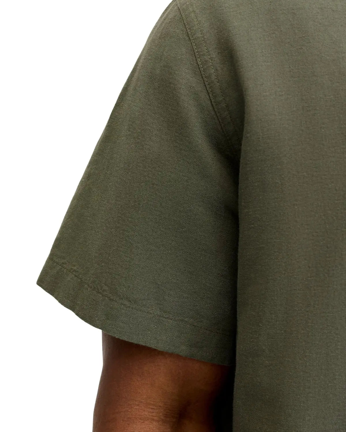 Velká pánská košile s lnem s krátkým rukávem Jack &amp; Jones 12294285 khaki