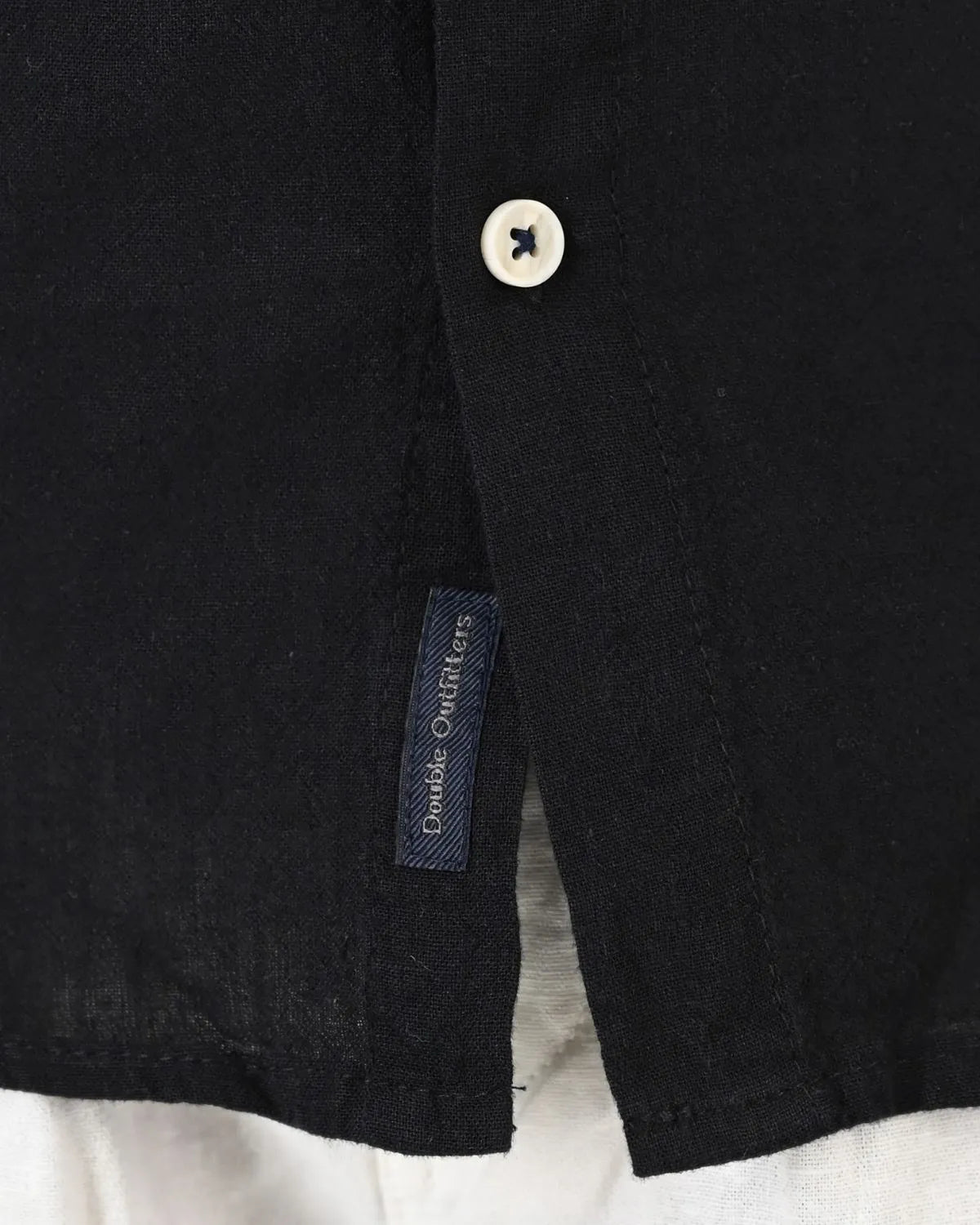 Velká pánská košile s dlouhým rukávem hladká lněná Double Urban Outfitters GS-5191 černá