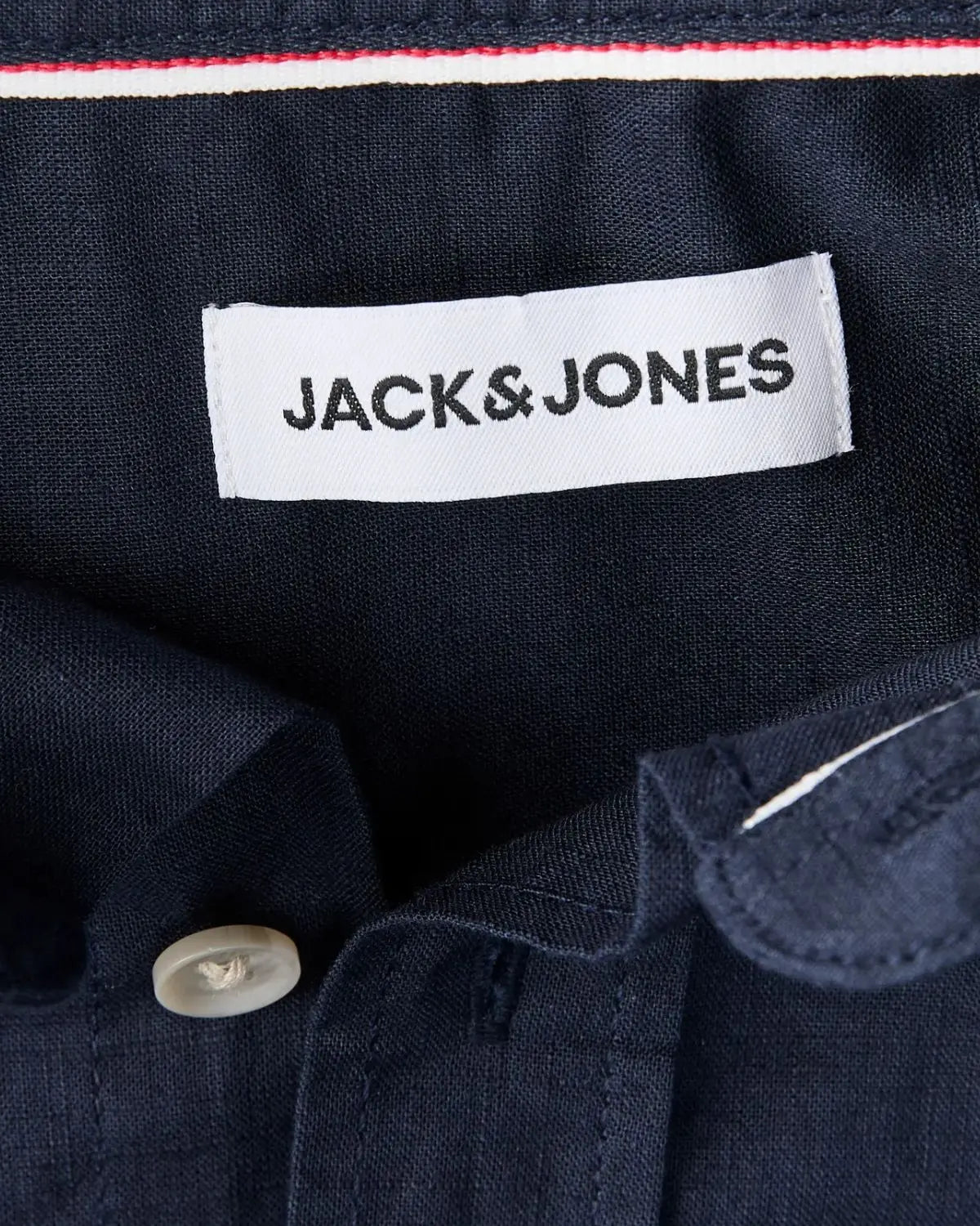 Velká pánská jednobarevná košile s krátkým rukávem Jack &amp; Jones 12289572 tmavě modrá
