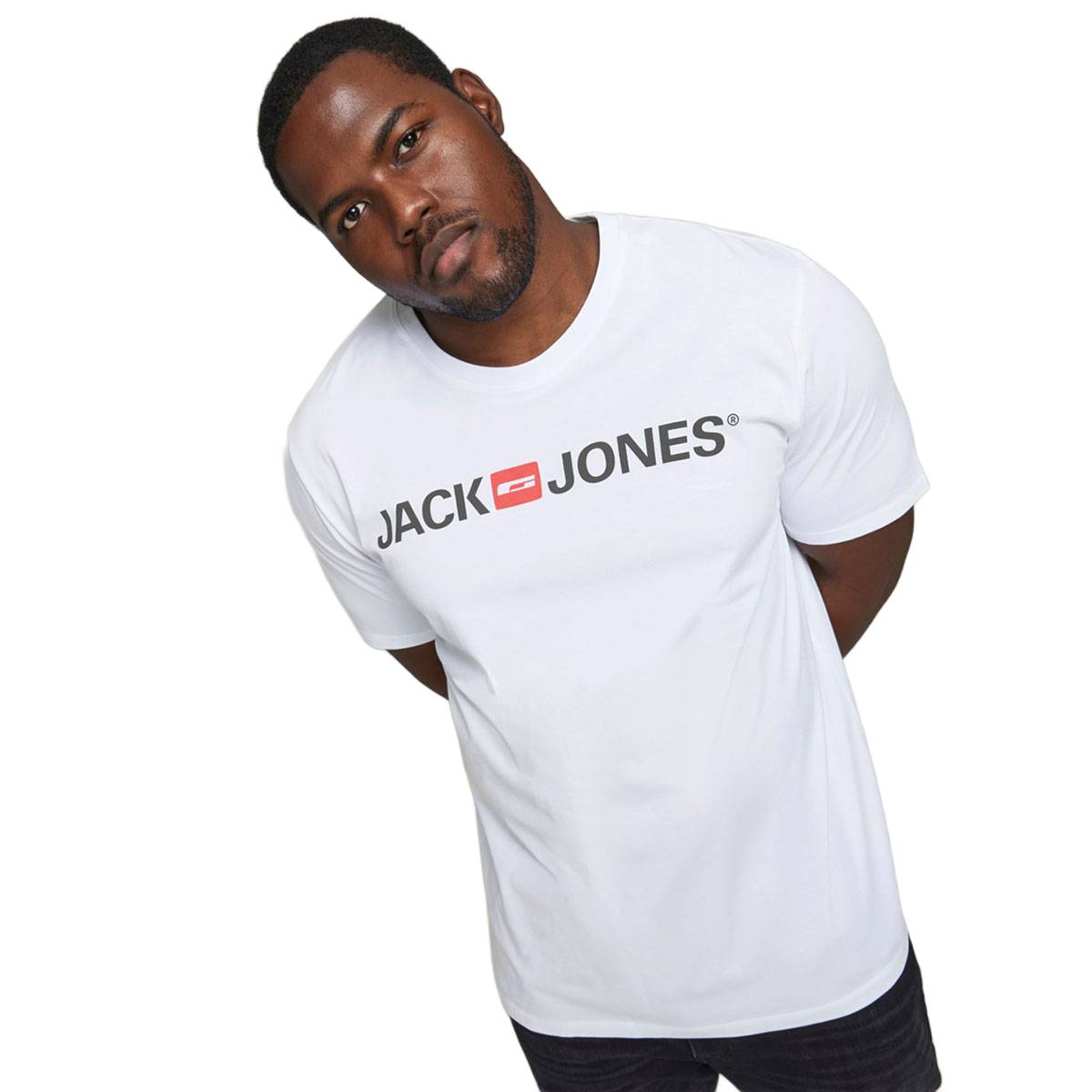 Pánské velké tričko Jack &amp; Jones 12184987 bílá