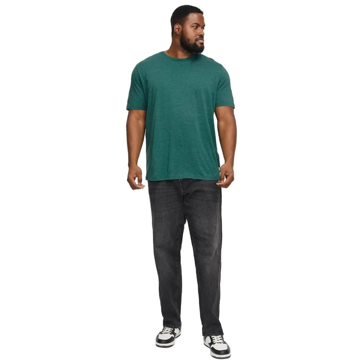 Velké pánské tričko s krátkým rukávem hladké Jack &amp; Jones 12229640 mořská