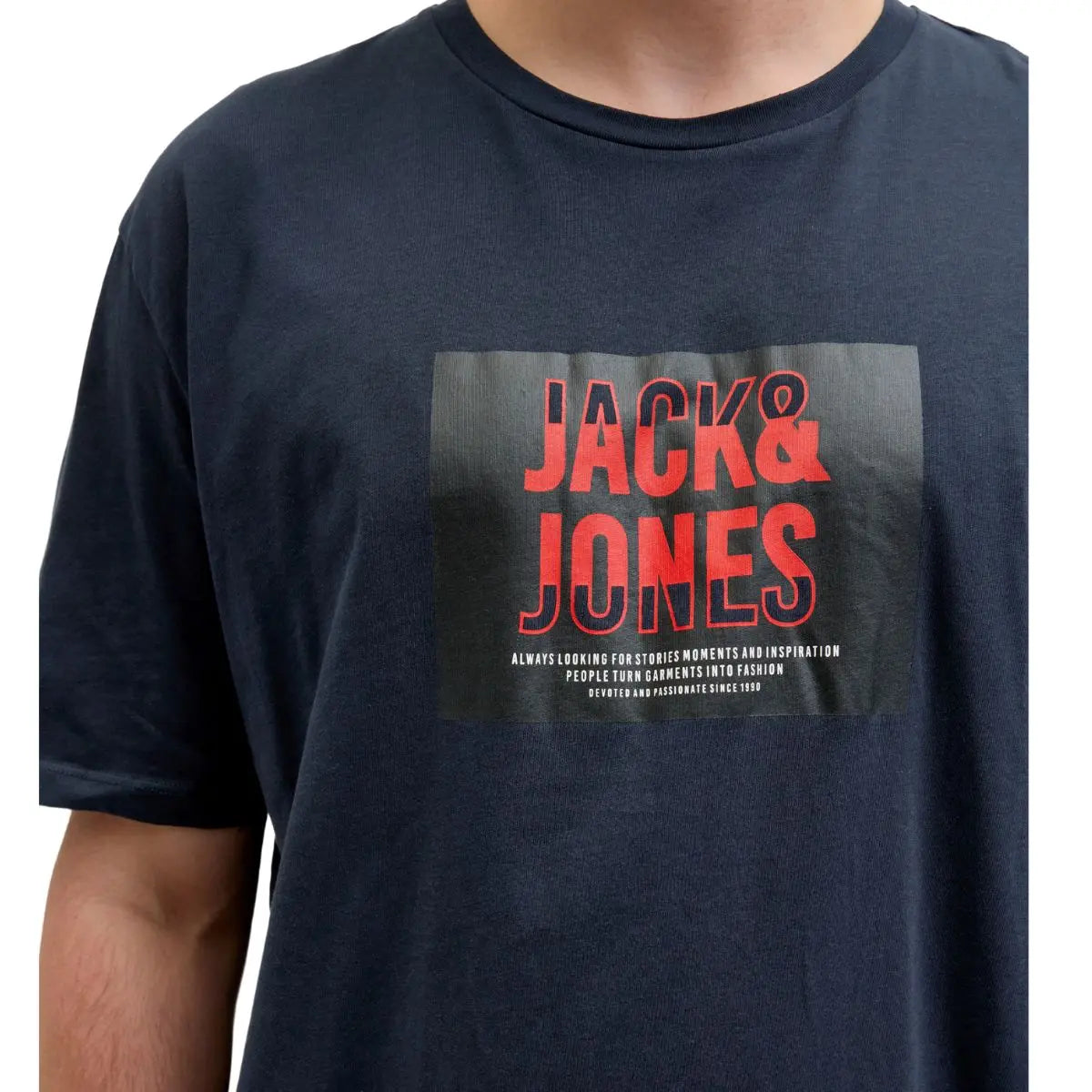 Velké pánské tričko T-shirt s nápisem Jack &amp; Jones 12275743 tmavě modré