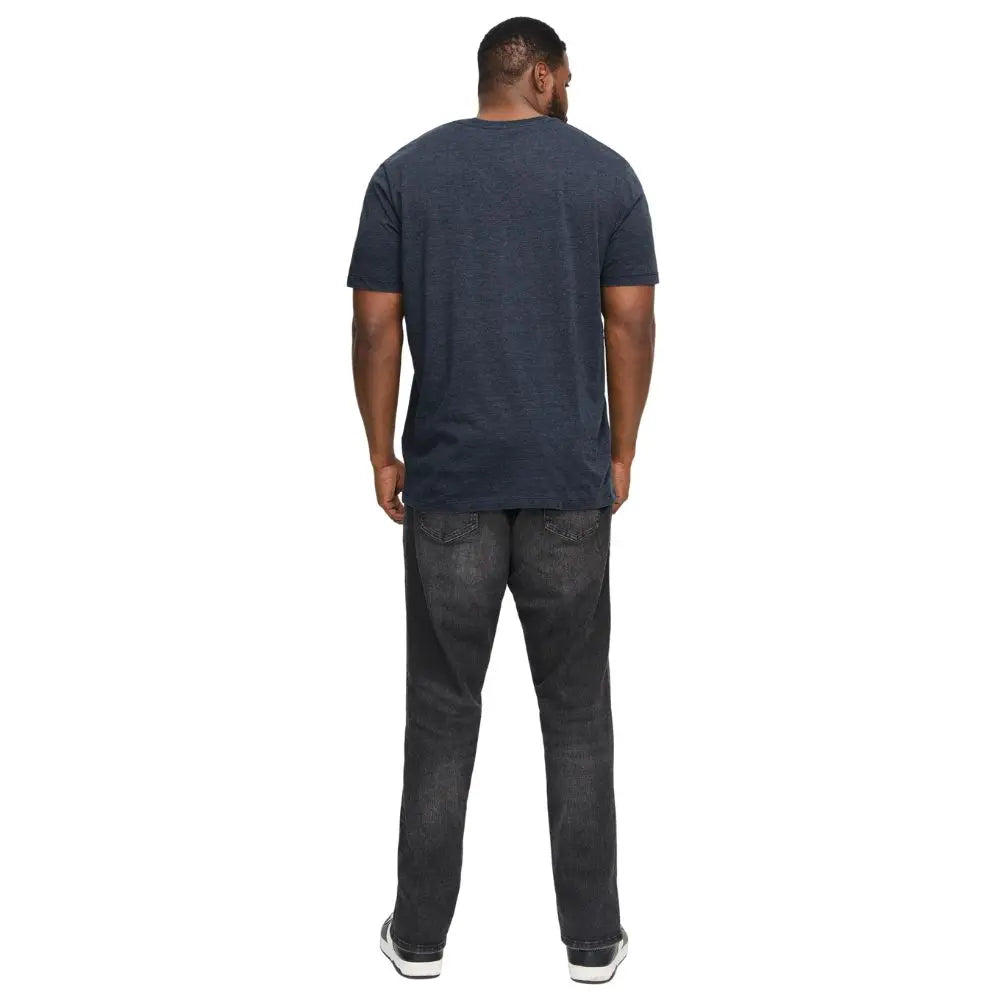 Velké pánské tričko s krátkým rukávem hladké Jack &amp; Jones 12229640 tmavě modré