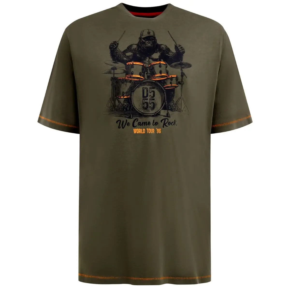 Duża męska koszulka t-shirt z nadrukiem Duke D555 Stockton khaki