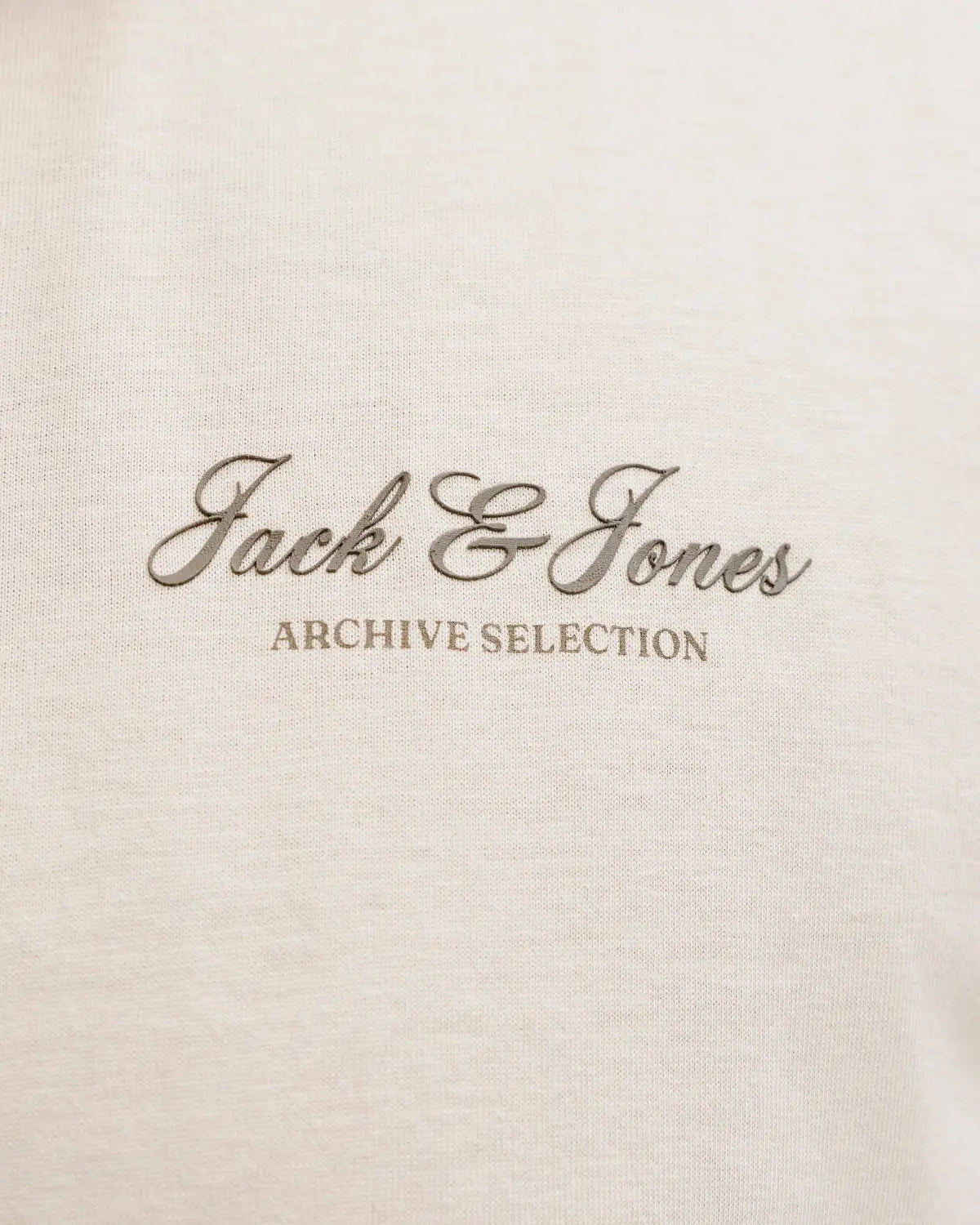 Velké pánské tričko s krátkým rukávem s jemným nápisem Jack &amp; Jones 12289683 béžové