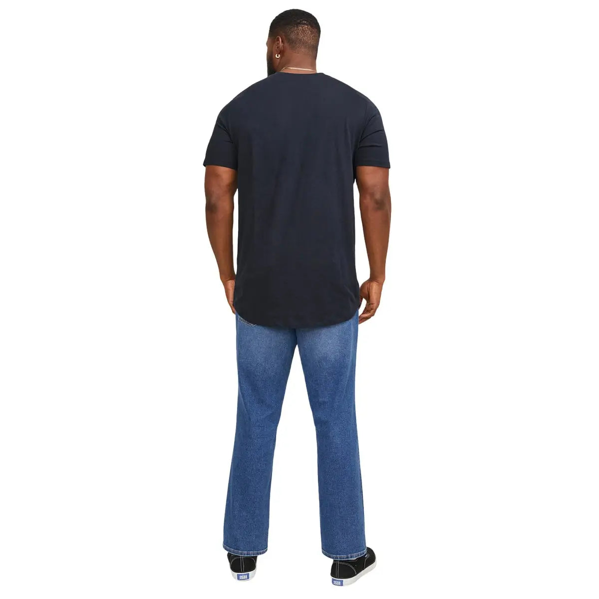 Velké pánské tričko s krátkým rukávem jednobarevné Jack &amp; Jones 12184933 tmavě modrá