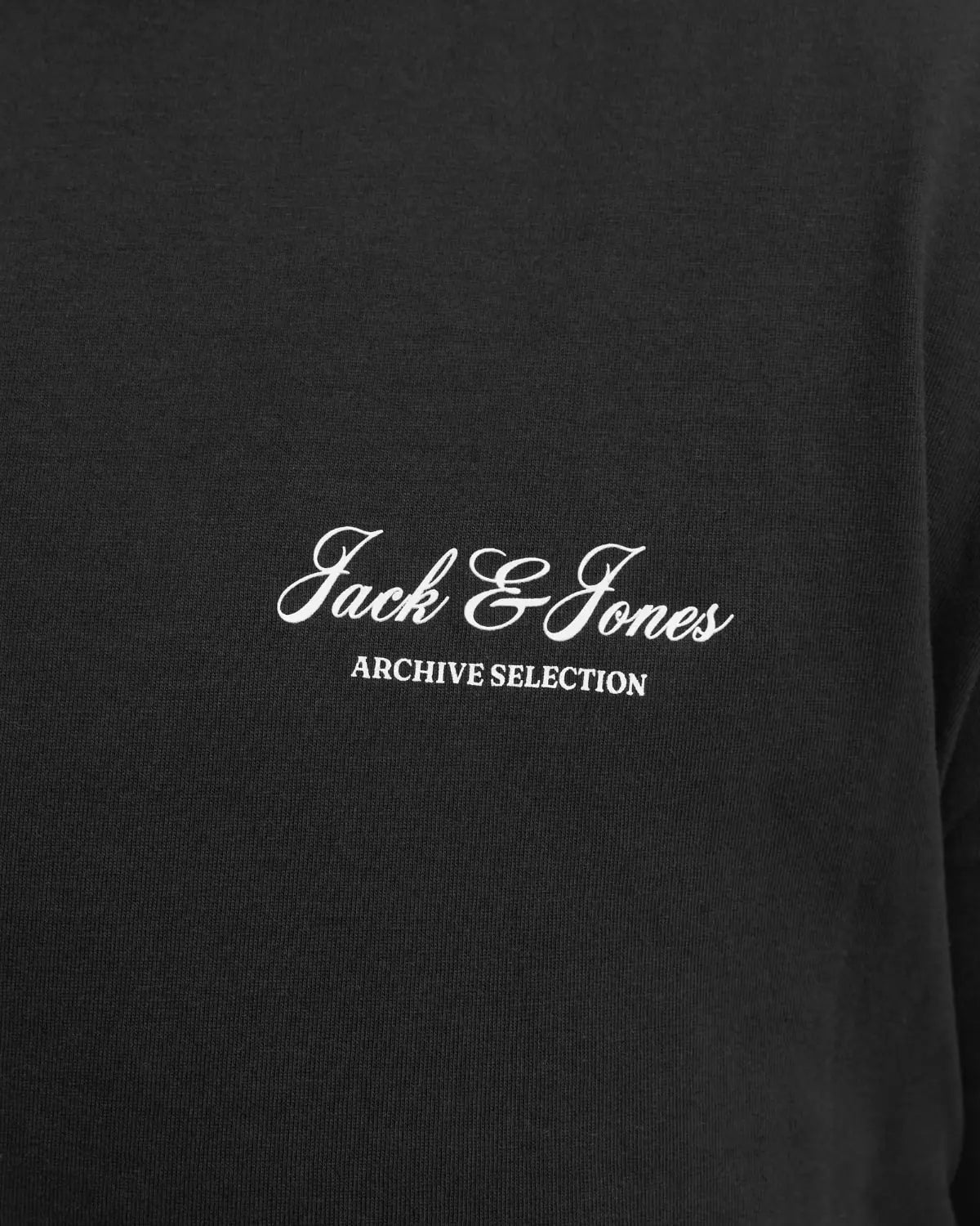 Velké pánské tričko s krátkým rukávem s jemným nápisem Jack &amp; Jones 12289683 černé