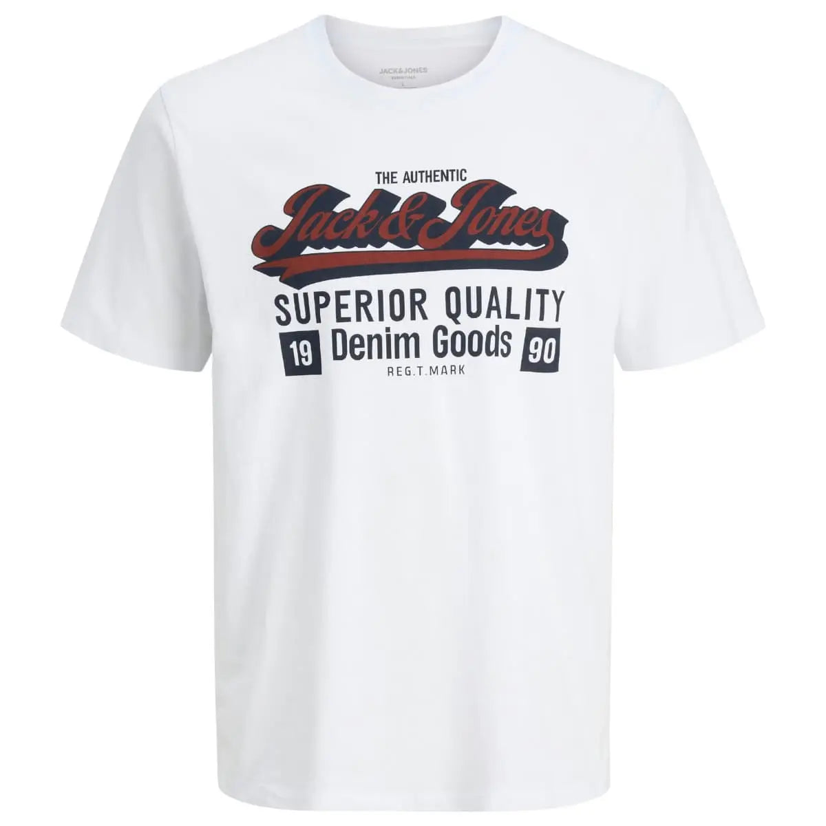 Duże męskie t-shirty z nadrukiem koszulki z krótkim rękawem 3 sztuki Jack &amp; Jones 12287820 biała/czarna/granatowa