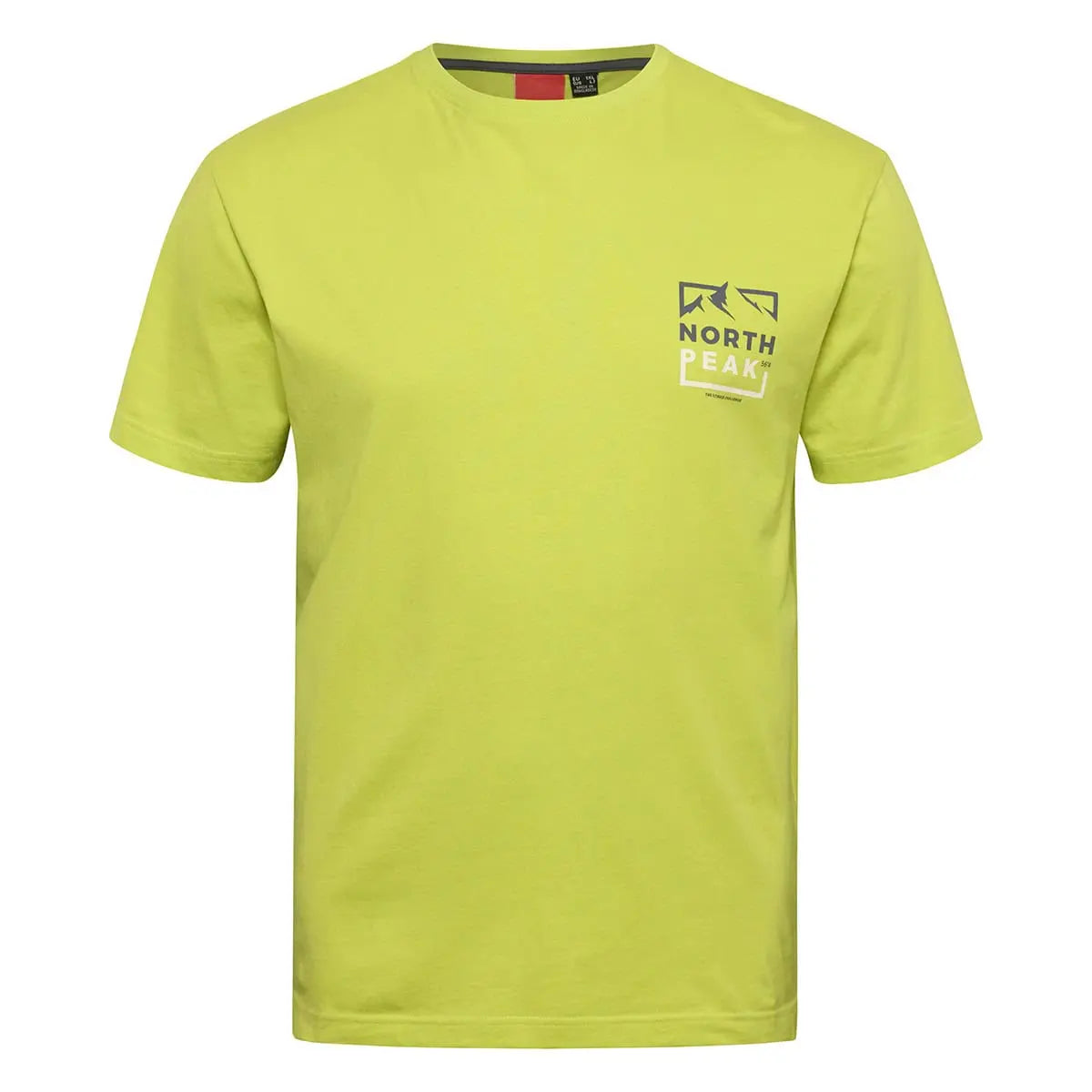 Duży męski t-shirt z nadrukiem koszulka z krótkim rękawem North 56°4 43701-0625 limonkowa