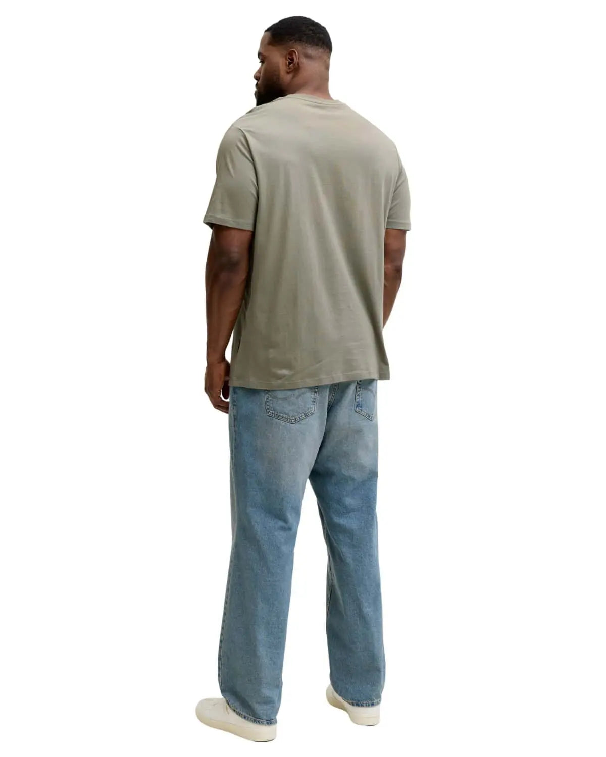 Pánské velké tričko s potiskem Jack &amp; Jones 12295977 khaki