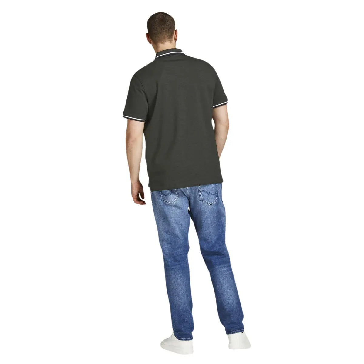 Pánská velká polokošile s límečkem Jack &amp; Jones 12143859 tmavě zelená