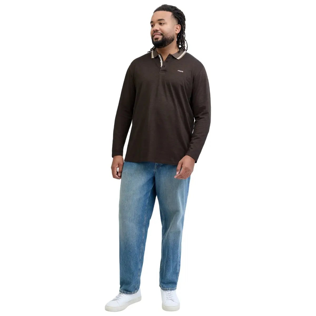 Pánské polotričko s dlouhým rukávem Jack &amp; Jones 12287555 hnědá