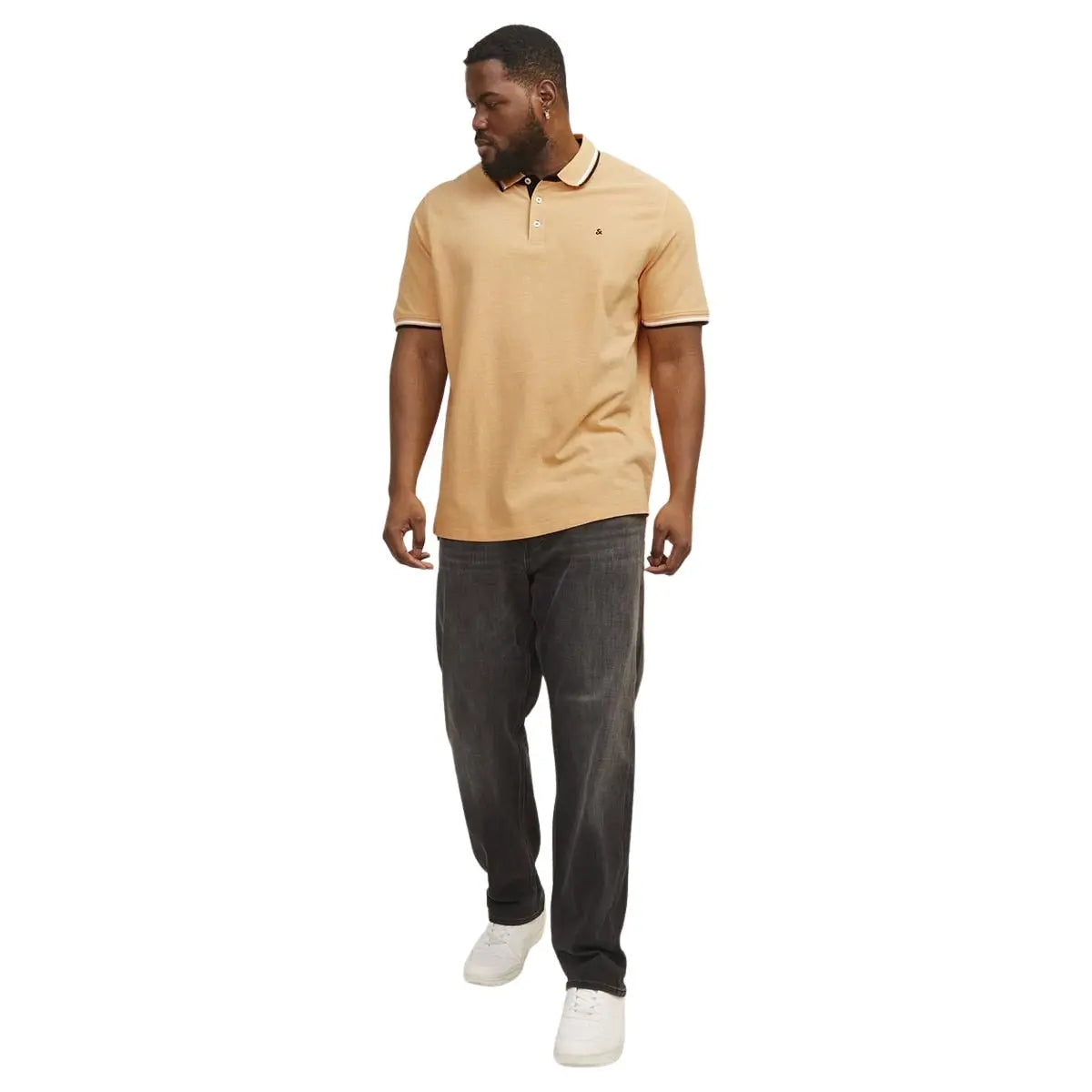 Pánské velké polo tričko s límečkem Jack &amp; Jones 12143859 oranžová