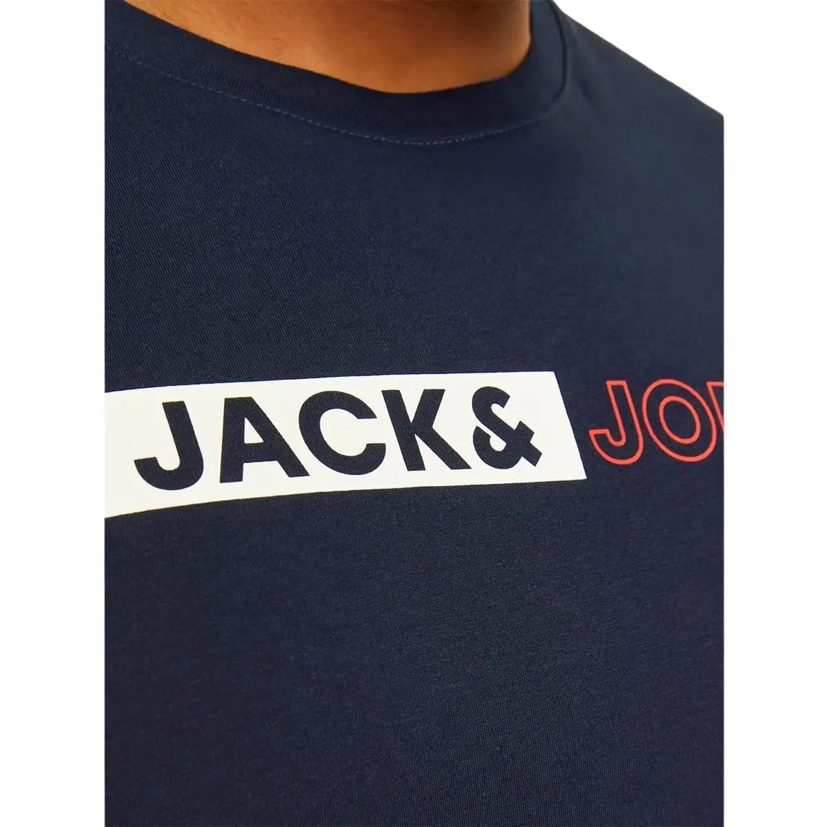 Velké pánské tričko s nápisy Jack &amp; Jones 12243630 tmavě modrá