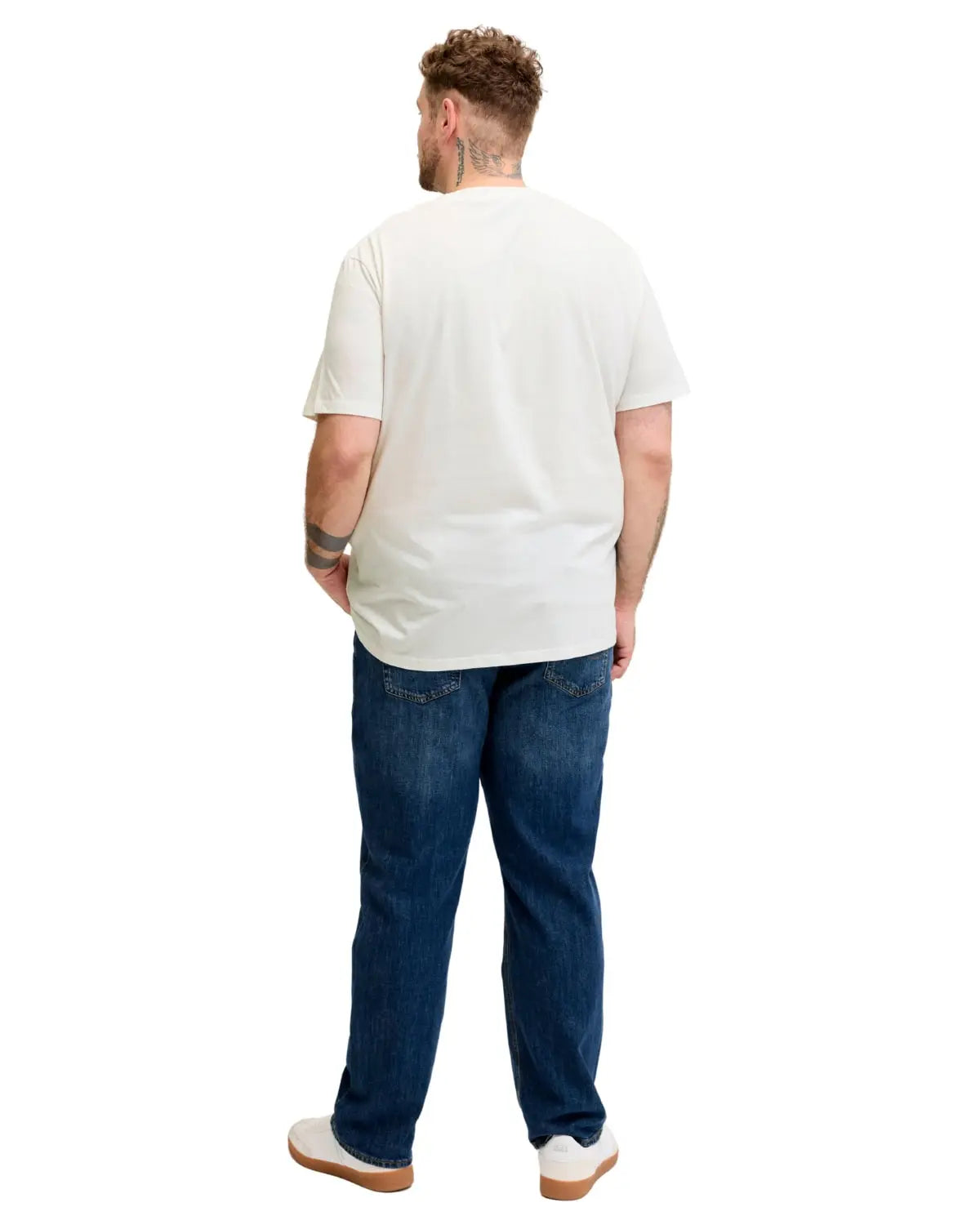 Velké pánské tričko s krátkým rukávem s nápisy Jack &amp; Jones 12294518 bílé