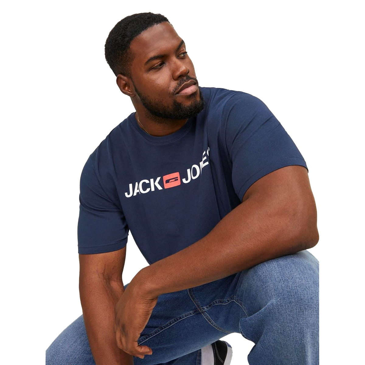 Pánské velké tričko Jack &amp; Jones 12184987 tmavě modrá