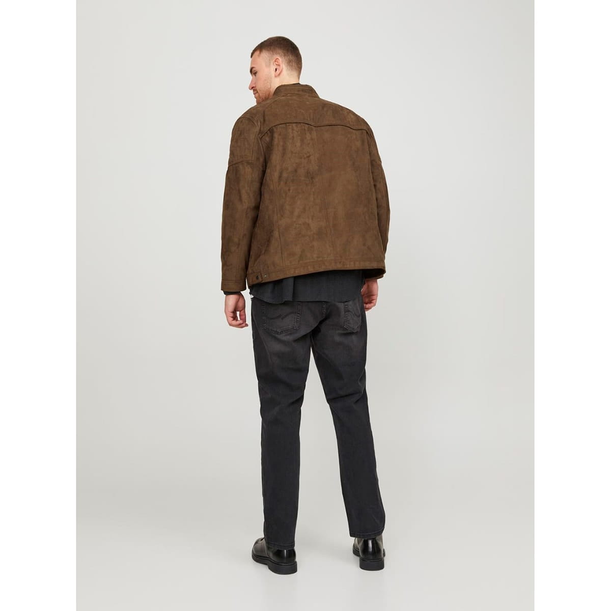 Jack &amp; Jones velká pánská semišová lehká bunda 12172908 hnědá