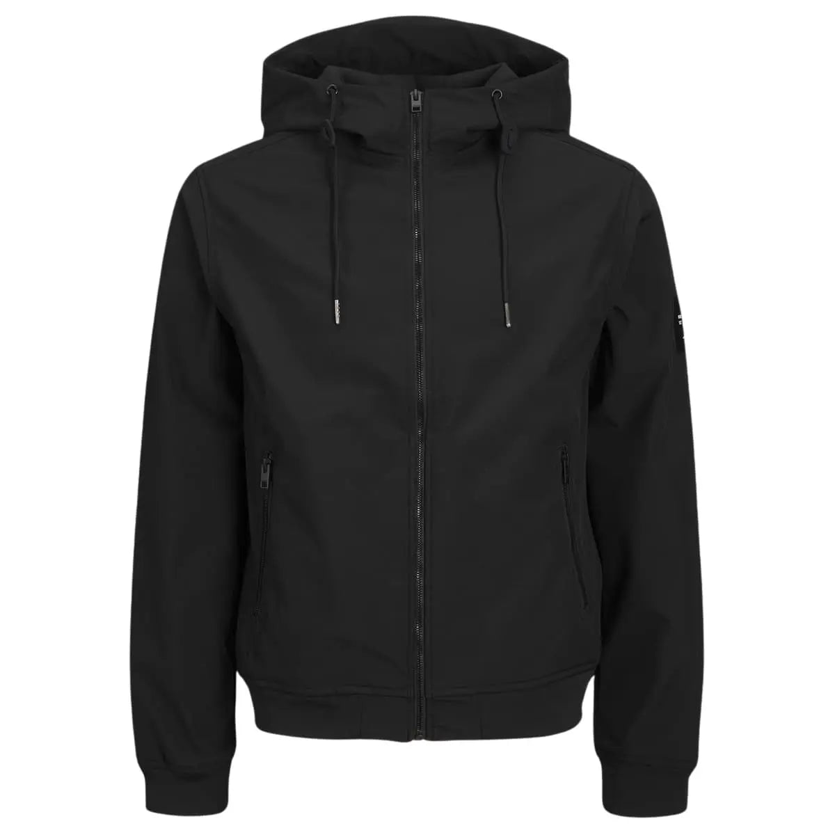Duża męska kurtka z kapturem softshell Jack &amp; Jones 12236331 czarna