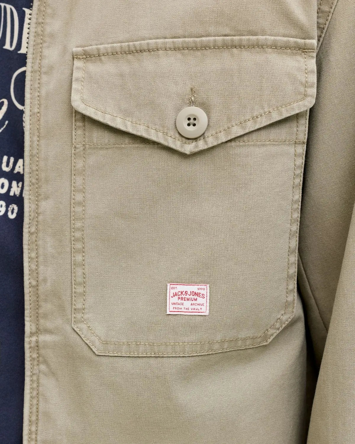 Velká pánská lehká přechodová bunda s límcem Jack &amp; Jones 12294853 khaki
