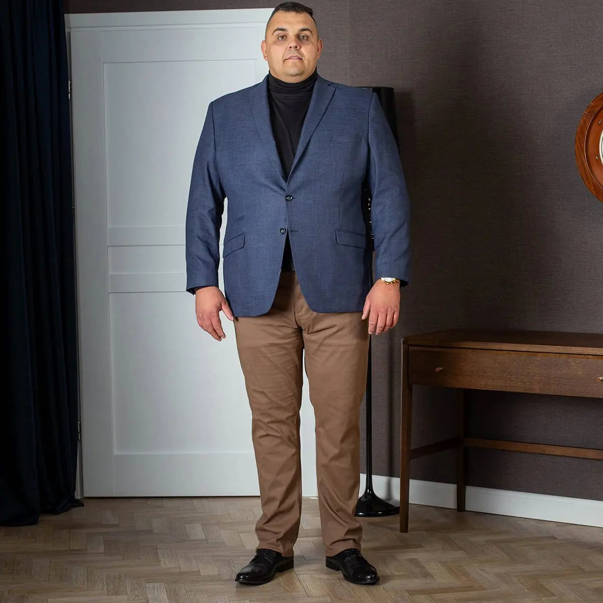 Duża męska marynarka DL 928 Tom granatowa