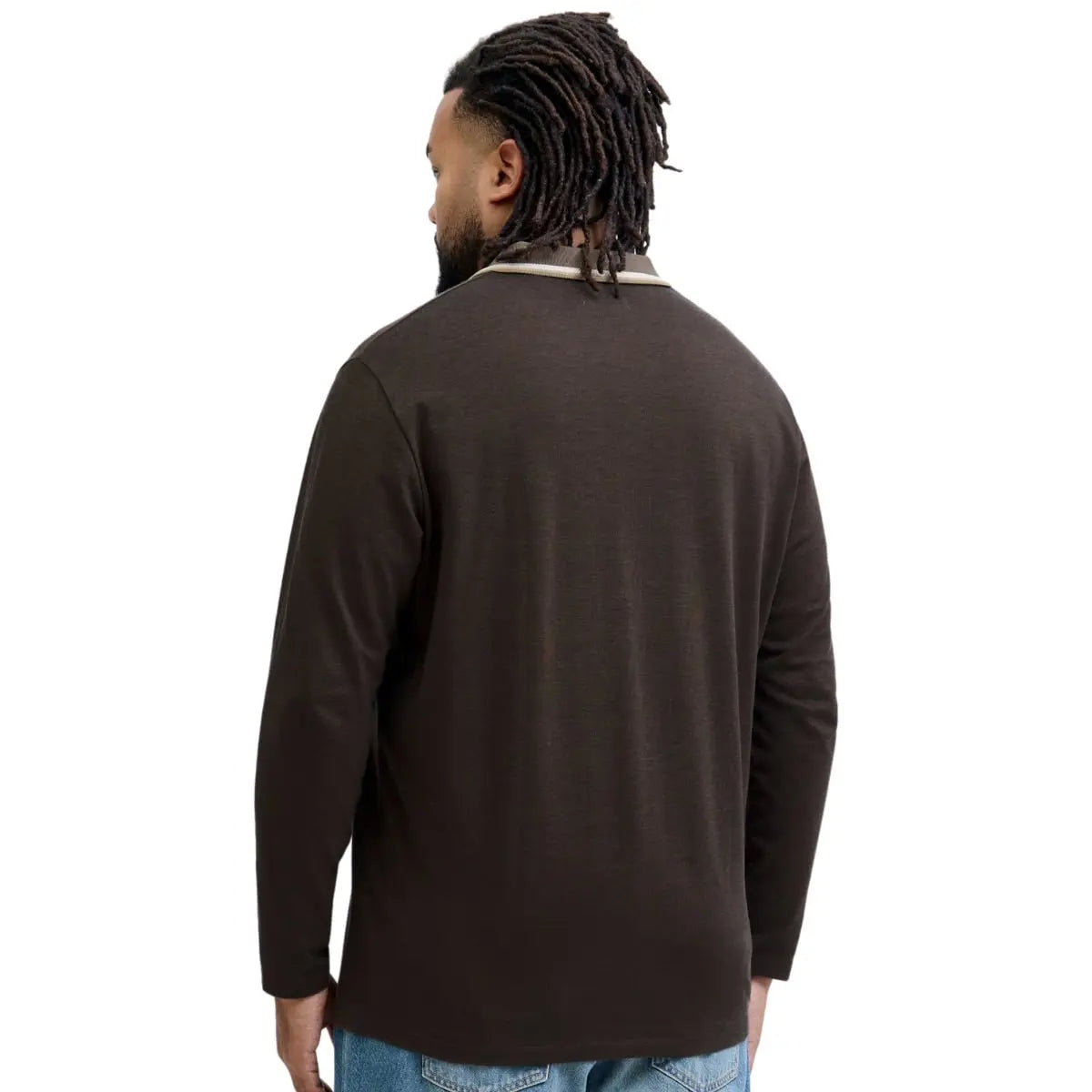 Pánské polotričko s dlouhým rukávem Jack &amp; Jones 12287555 hnědá