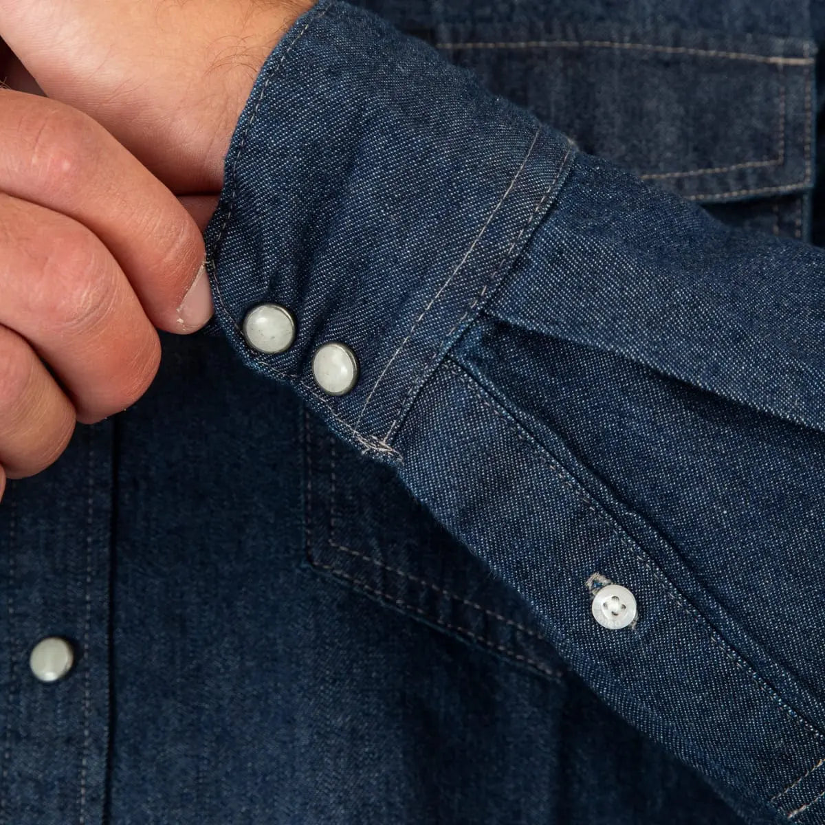 Duża męska koszula jeansowa z długim rękawem Double Urban Outfitters DS-5128 granatowa