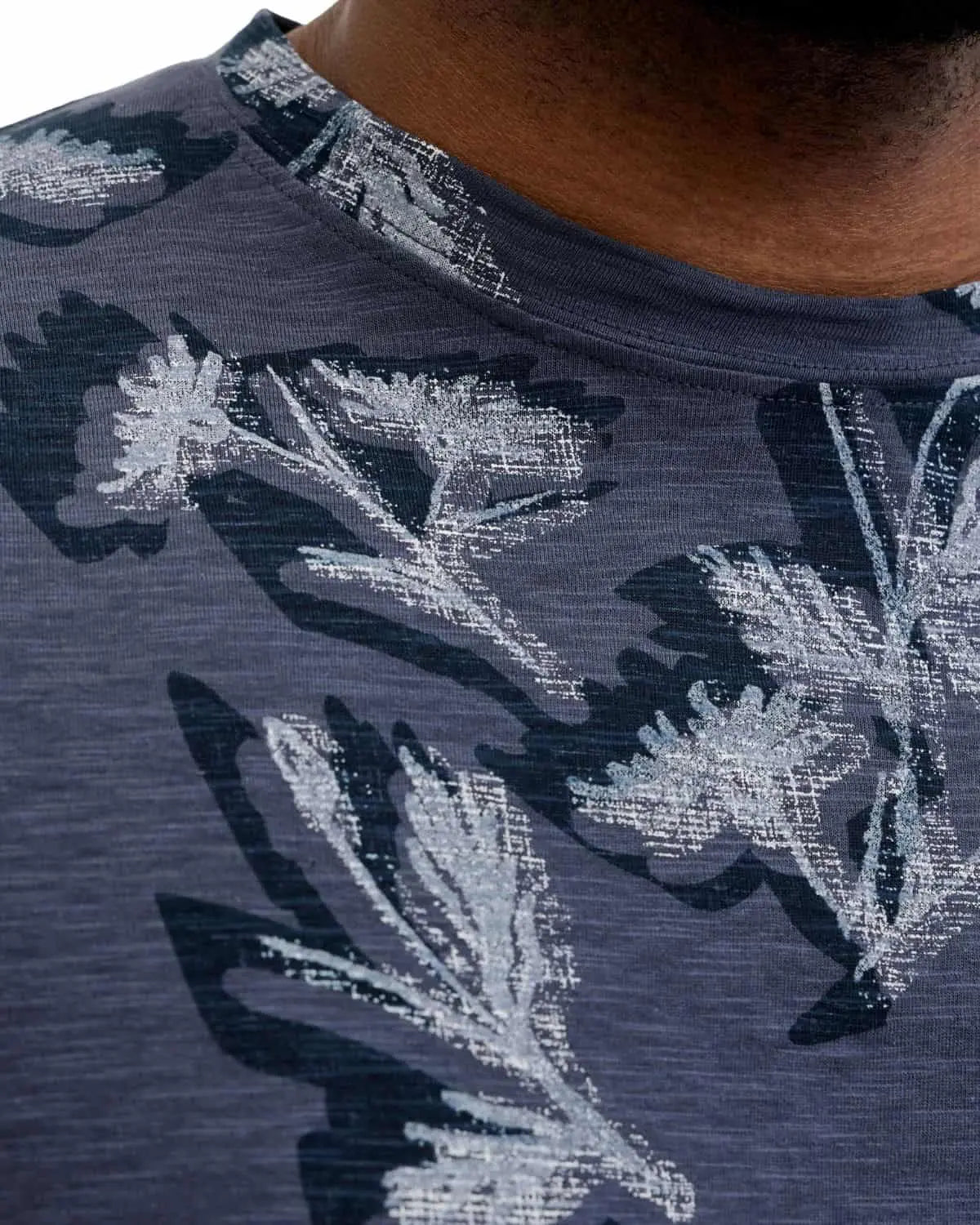 Velké pánské vzorované tričko Jack &amp; Jones 12297267 šedomodré