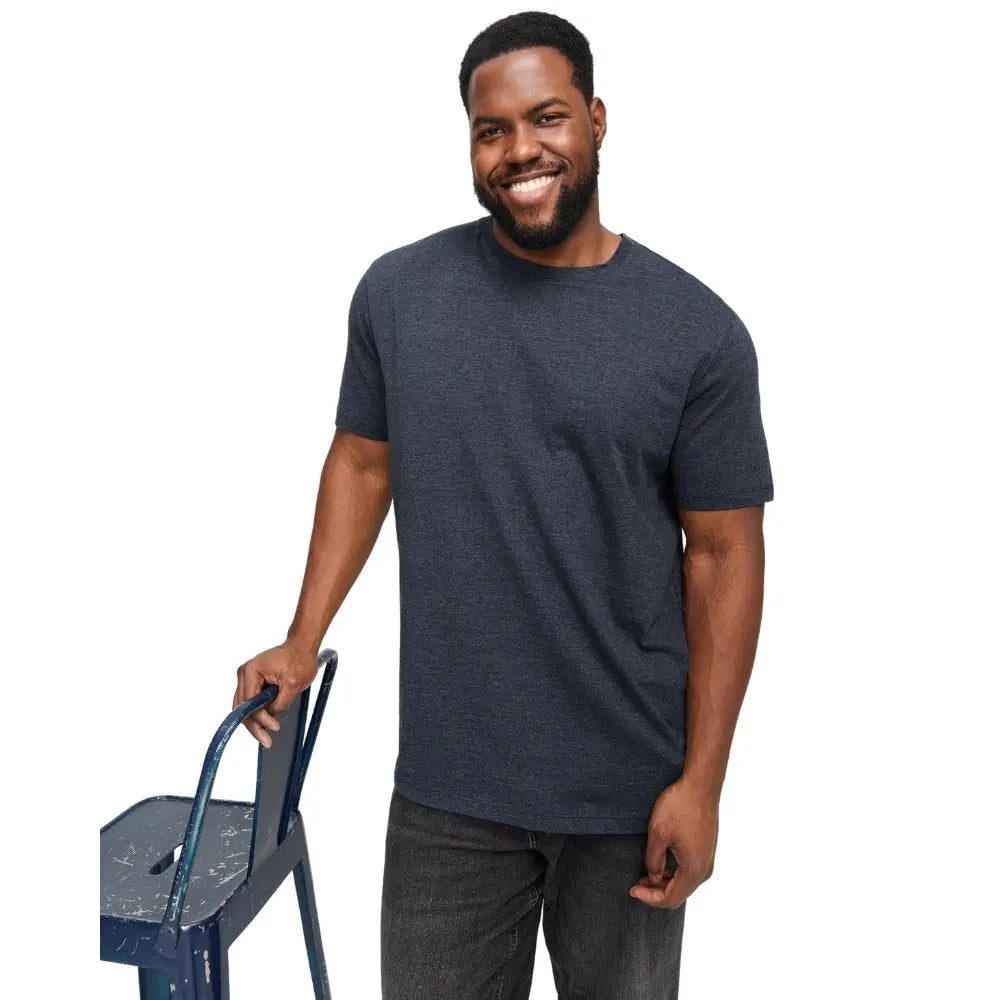 Velké pánské tričko s krátkým rukávem hladké Jack &amp; Jones 12229640 tmavě modré