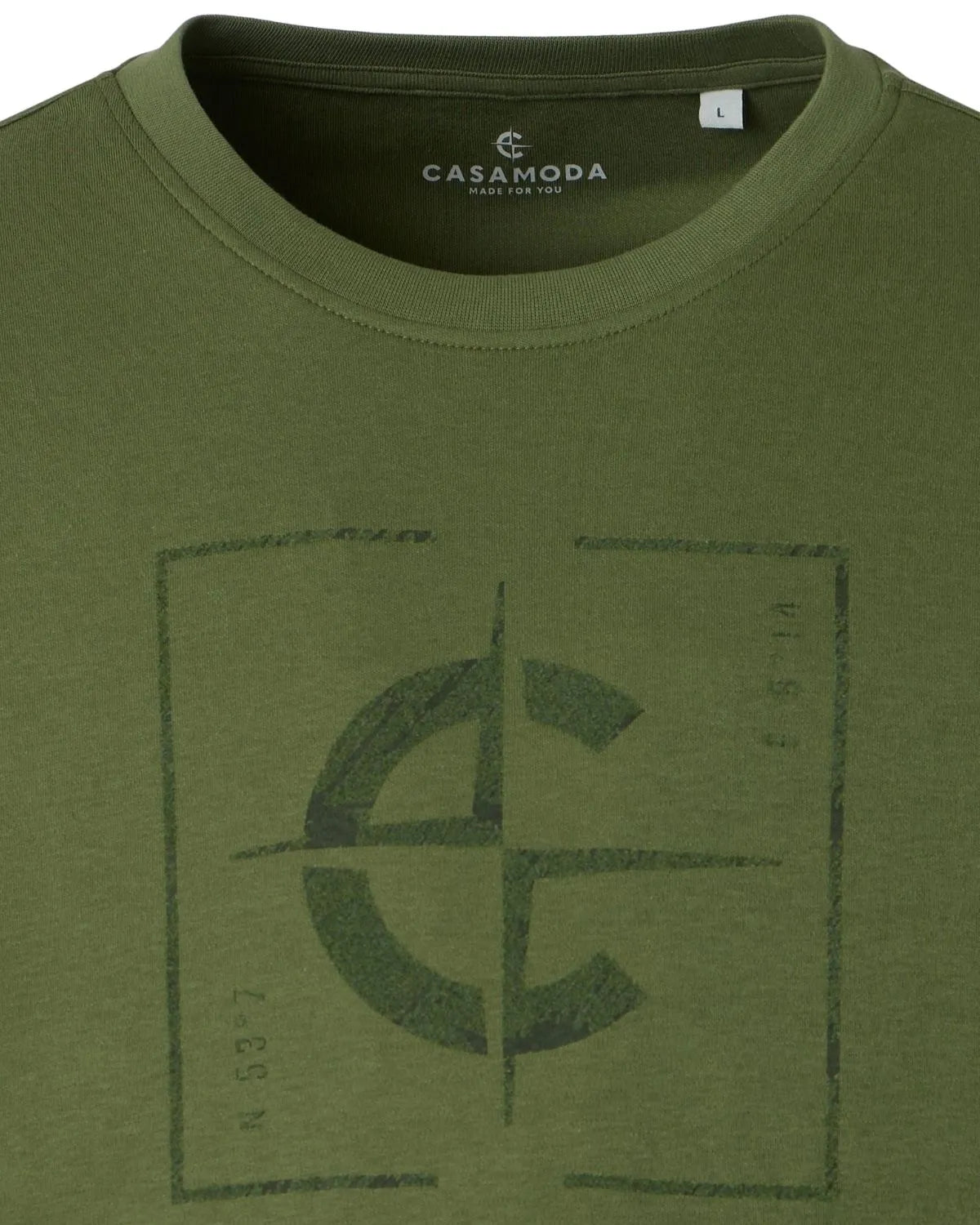 Duża męska koszulka t-shirt z nadrukiem Casa Moda 126340051-303 zielony