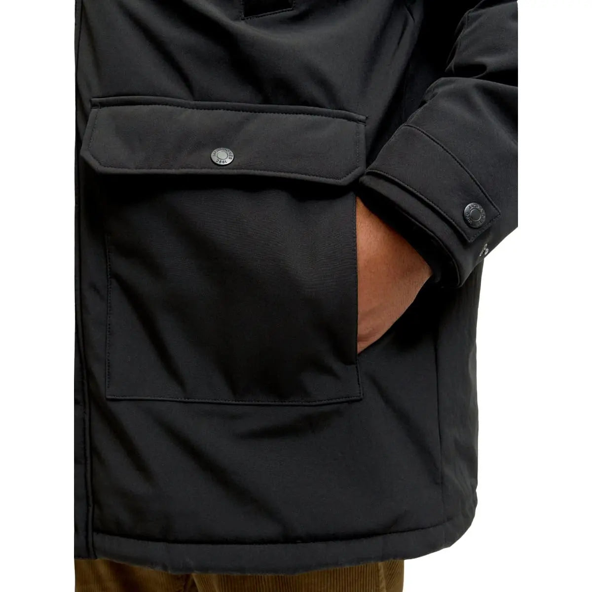 Velká pánská bunda s kapucí parka Jack &amp; Jones 12279797 černá 