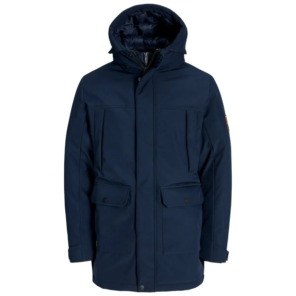 Velká pánská bunda s kapucí parka Jack &amp; Jones 12279797 tmavě modrá