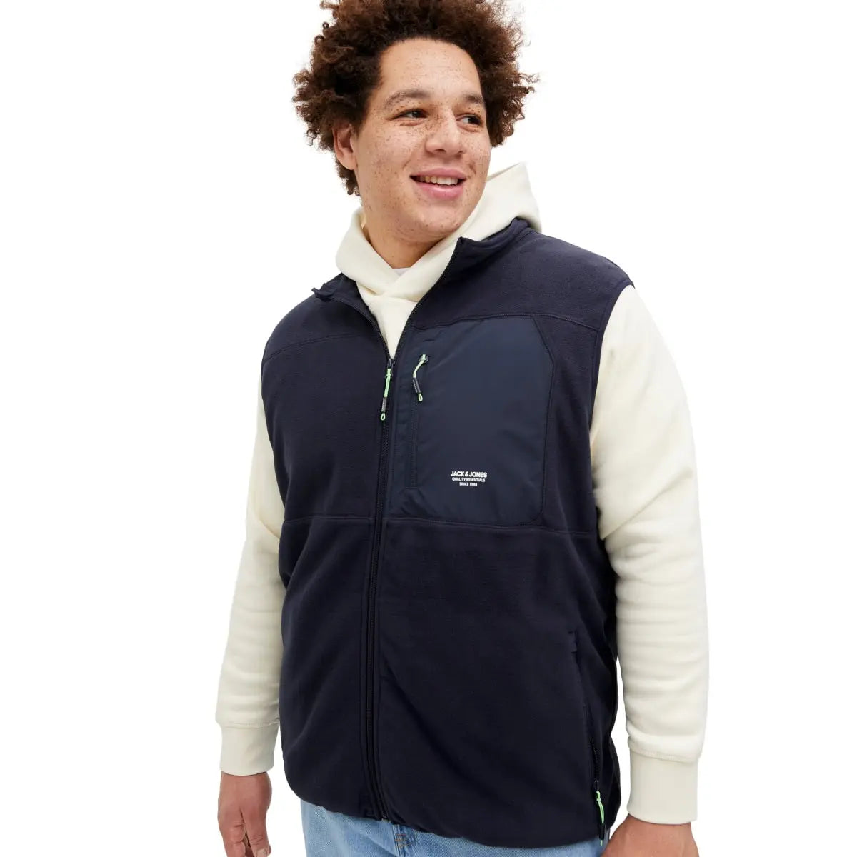 Duża kamizelka męska bezrękawnik polarowy Jack &amp; Jones 12269663 granatowy