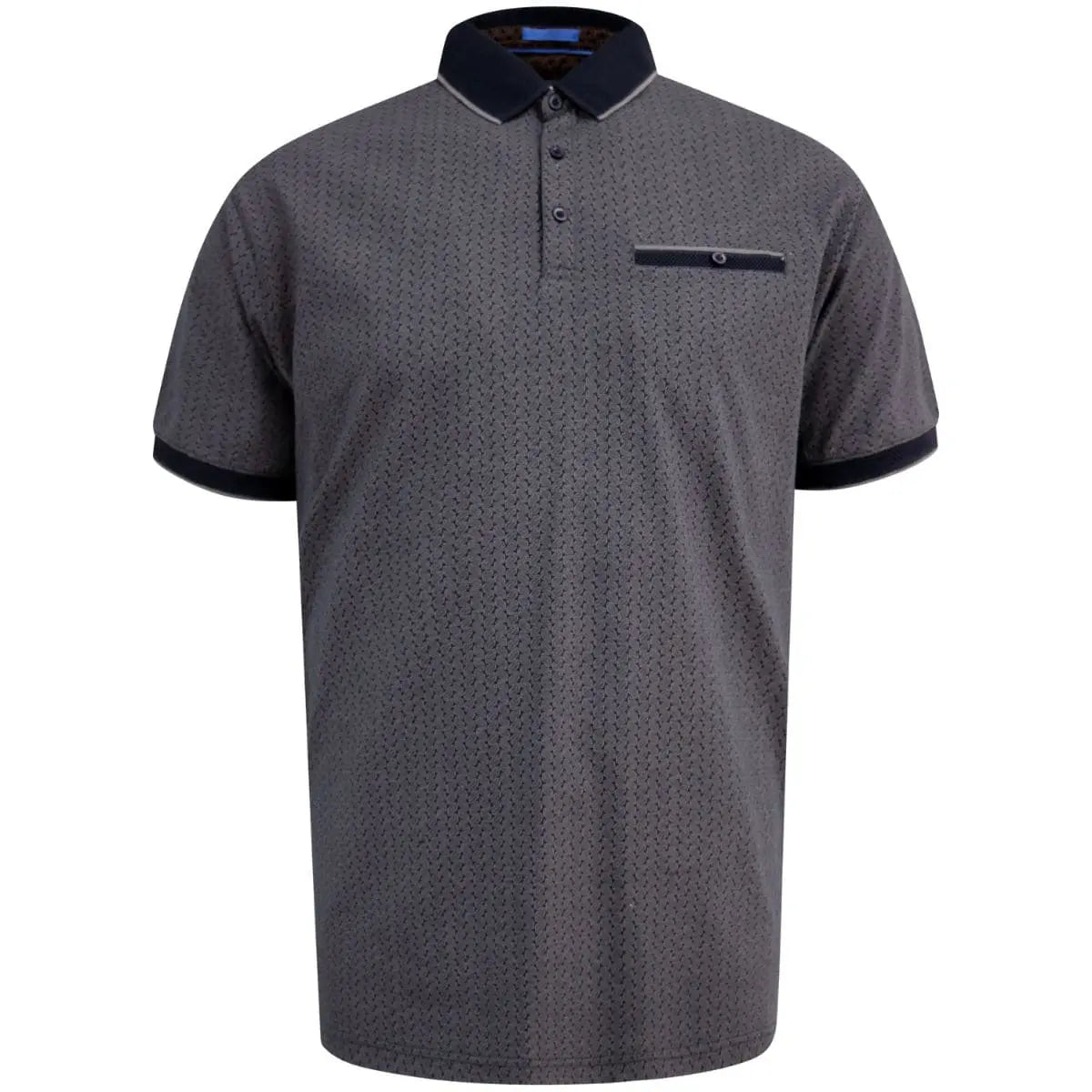 Velké pánské polo tričko s jemným vzorem Duke D555 Scarborough šedé