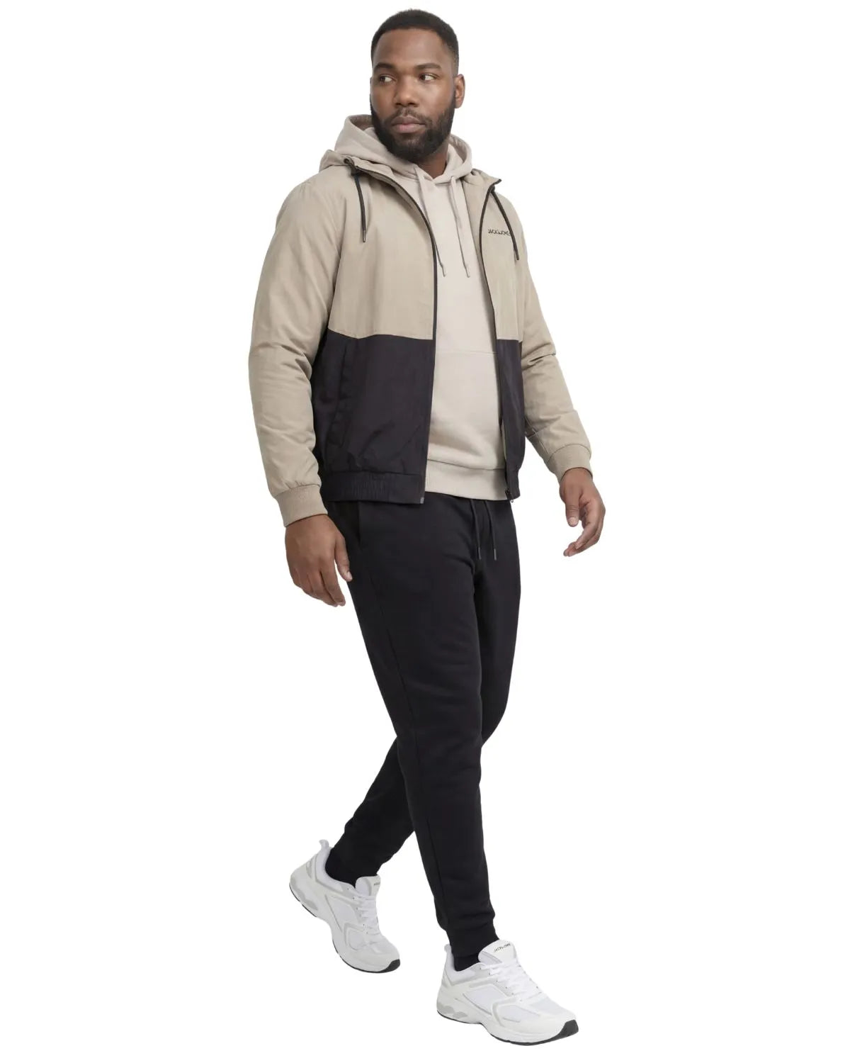 Duże męskie gładkie spodnie dresowe Jack &amp; Jones 12263986 czarne