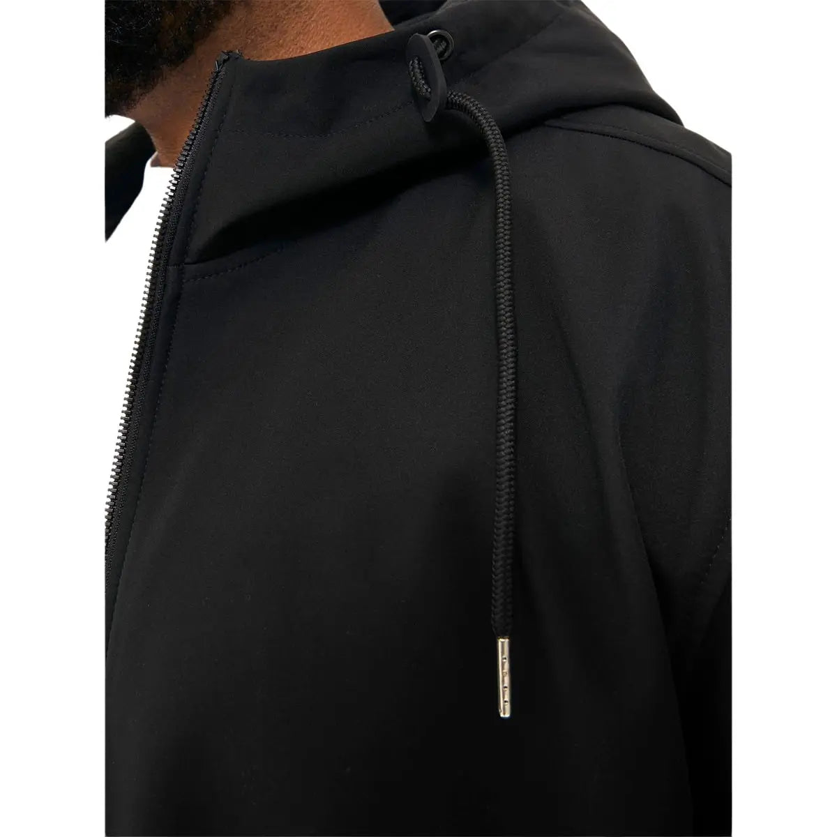 Duża męska kurtka z kapturem softshell Jack &amp; Jones 12236331 czarna
