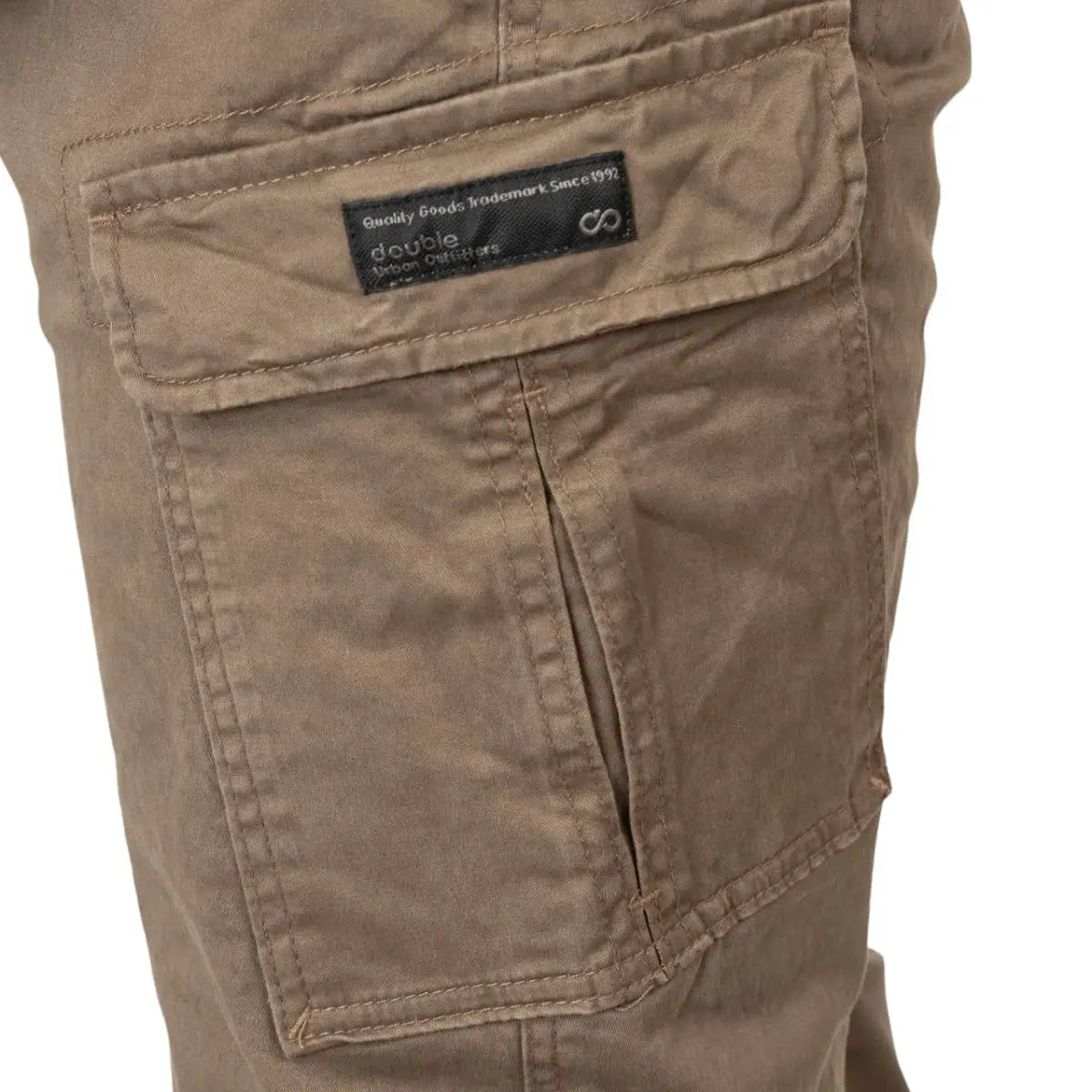 Velké pánské cargo kalhoty se stahovacím lemem Double Urban Outfitters CCP-4066 hnědé