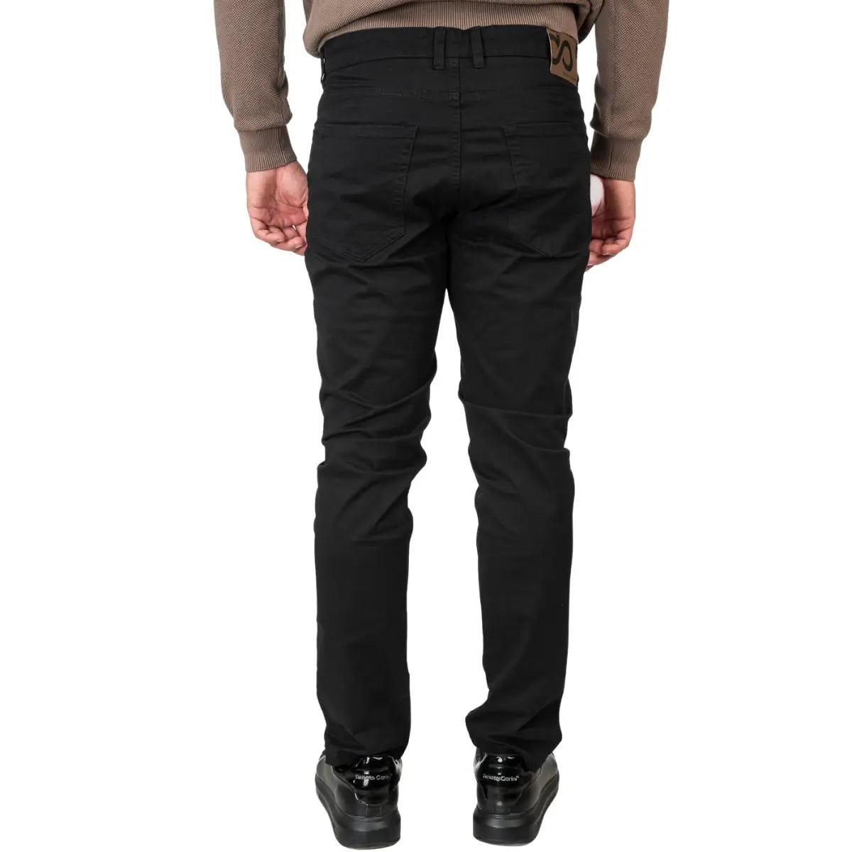 Velké pánské chinos kalhoty s rovnou nohavicí Double Urban Outfitters FP-4082 černé