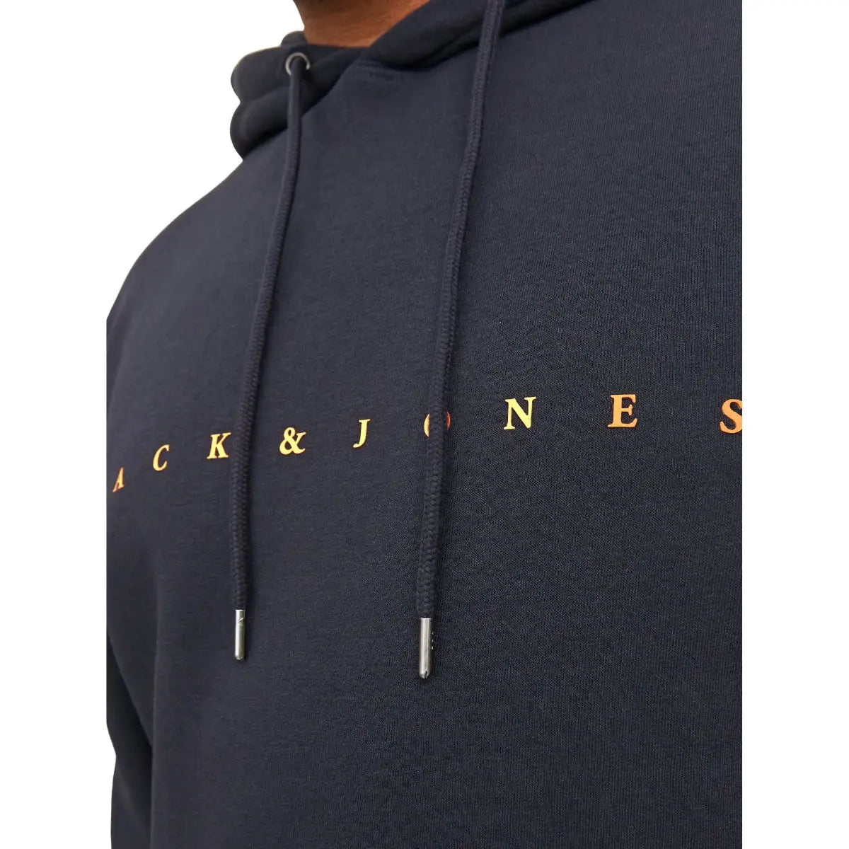 Duża męska bluza wkładana przez głowę z kapturem napis Jack &amp; Jones 12243527 granatowa