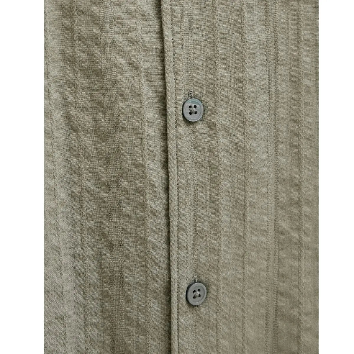Duża męska koszula wytłaczany wzór krótki rękaw Jack &amp; Jones 12278451 khaki
