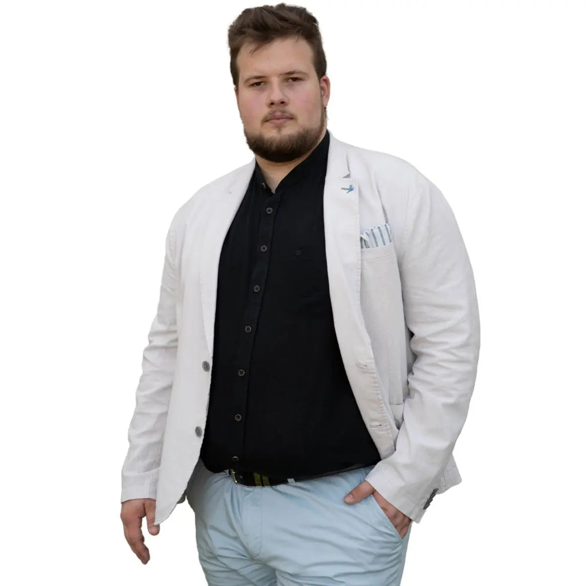 Velká pánská hladká lněná saka S4 Porto 2 79050-6851-1030 světle šedá